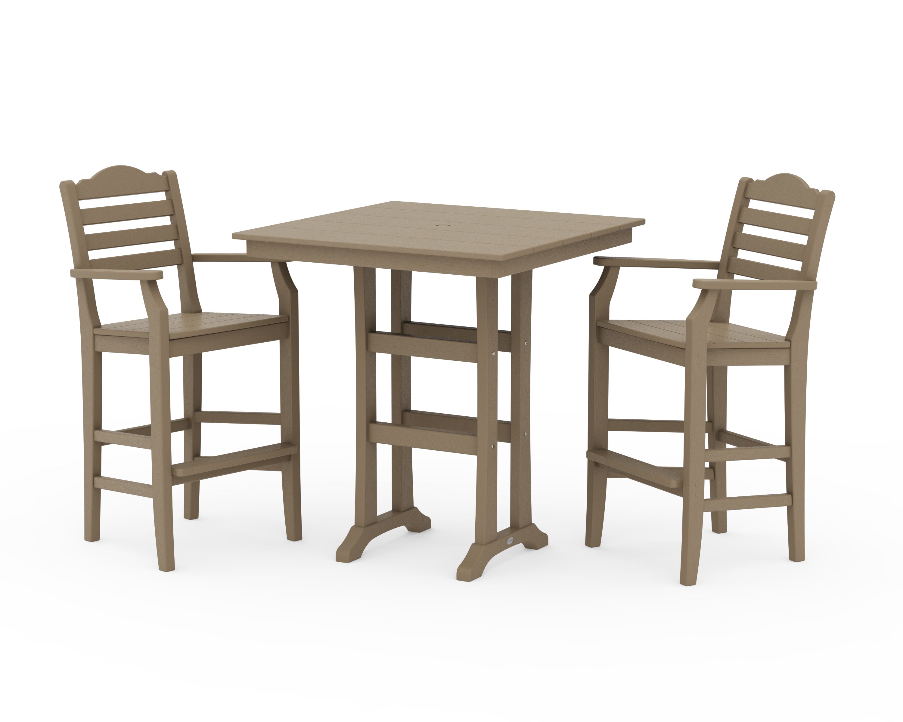 Savannah 3-Piece Farmhouse Bar Set with Trestle Legs in Vintage Sahara