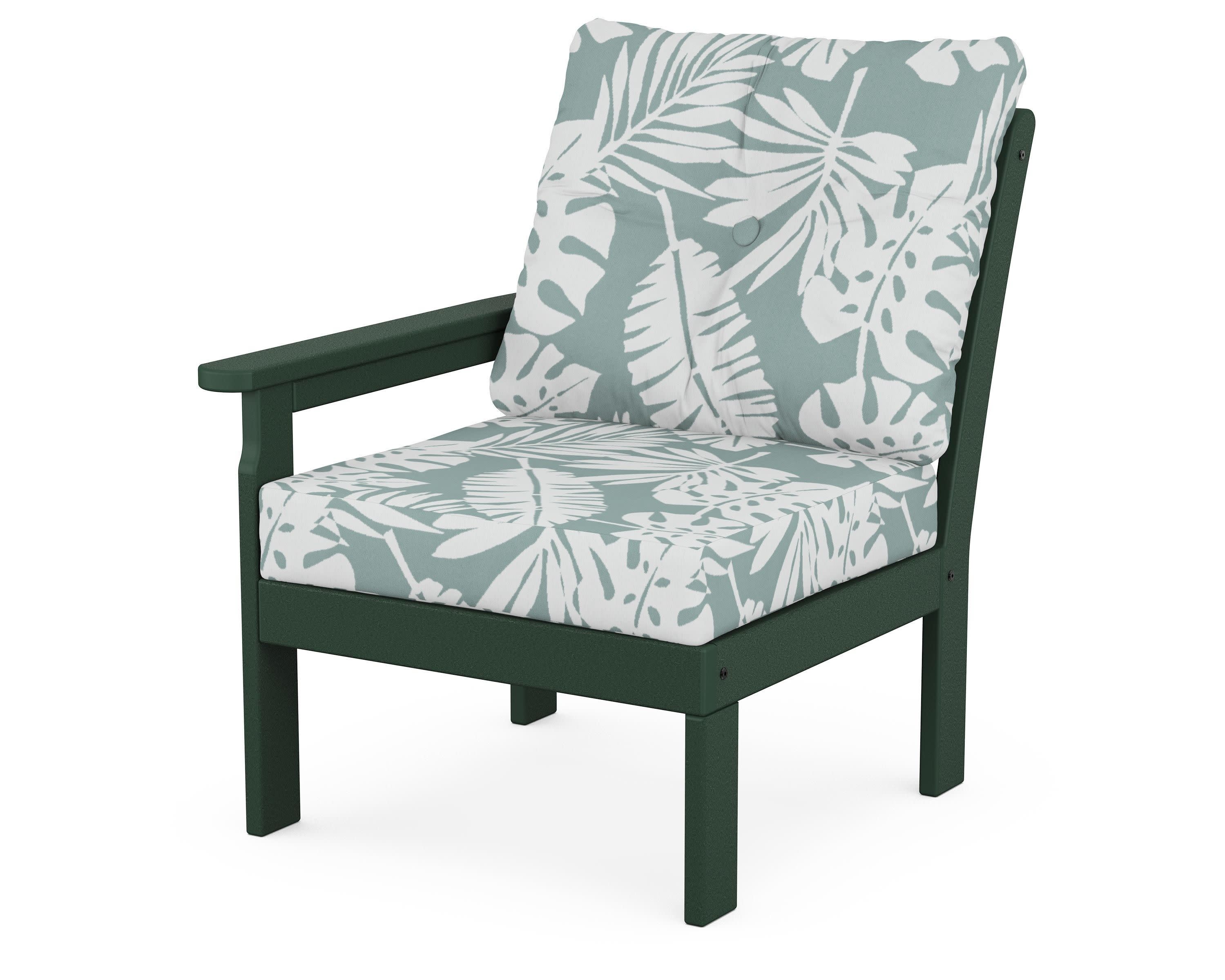 Vineyard Modular Left Arm Chair in Green / Leaf Glacier Spa