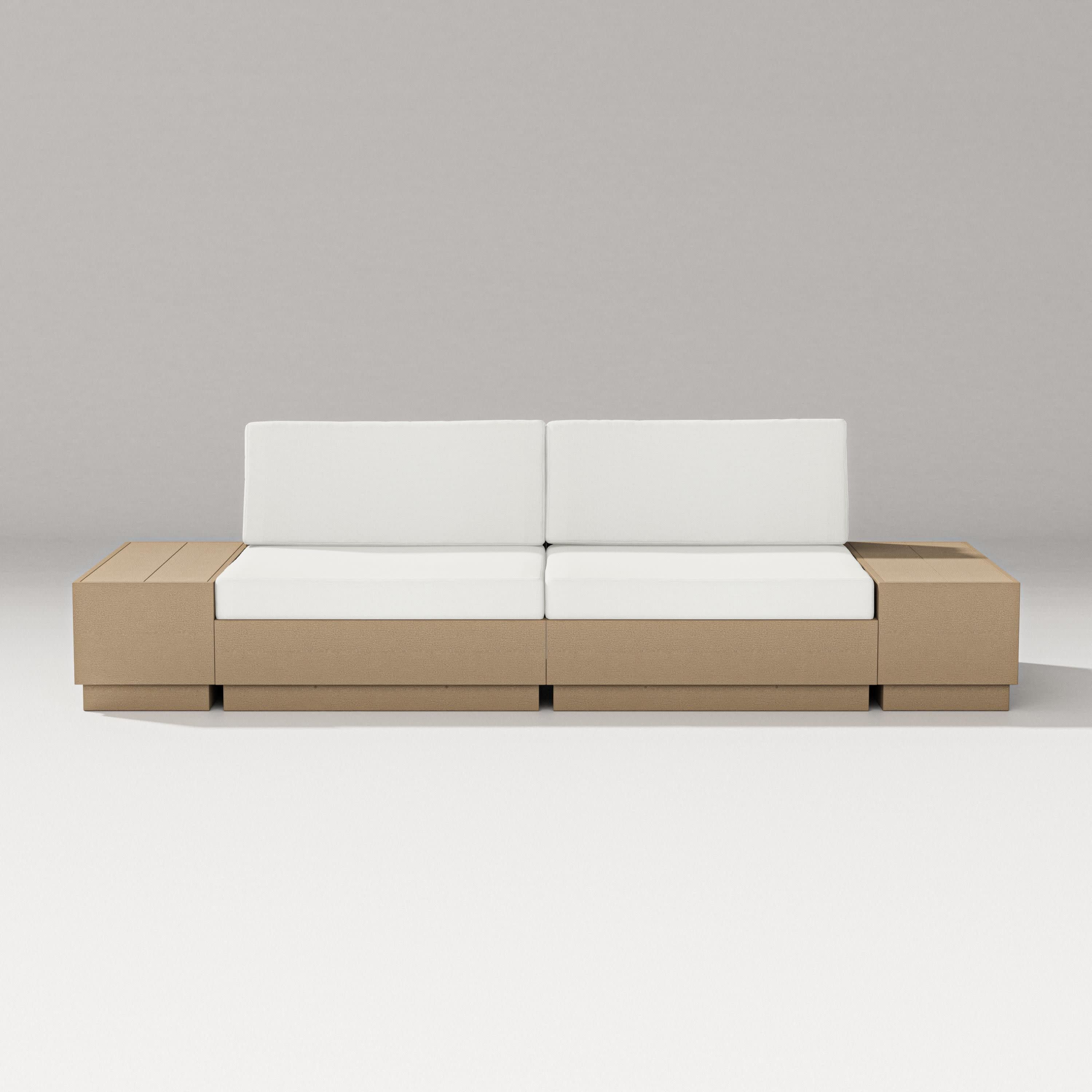 Elevate 4-Piece Loveseat Sectional in Vintage Sahara / Natural Linen