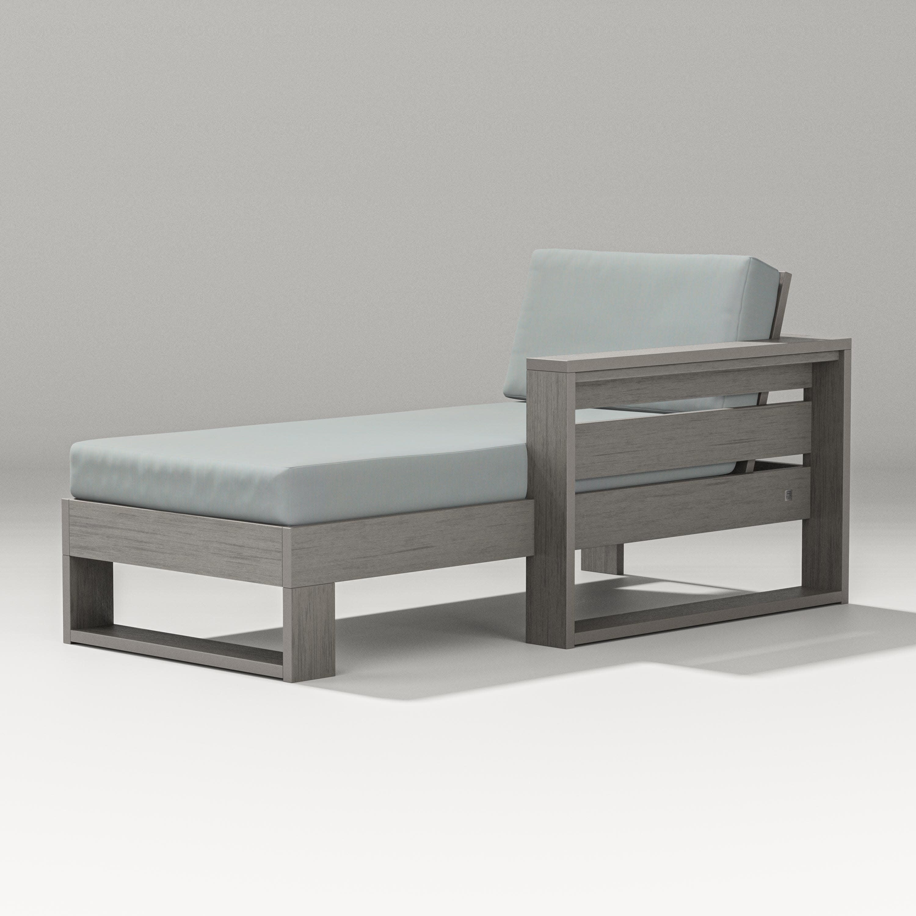 Latitude Modular Right Arm Chaise in Driftwood / Spa