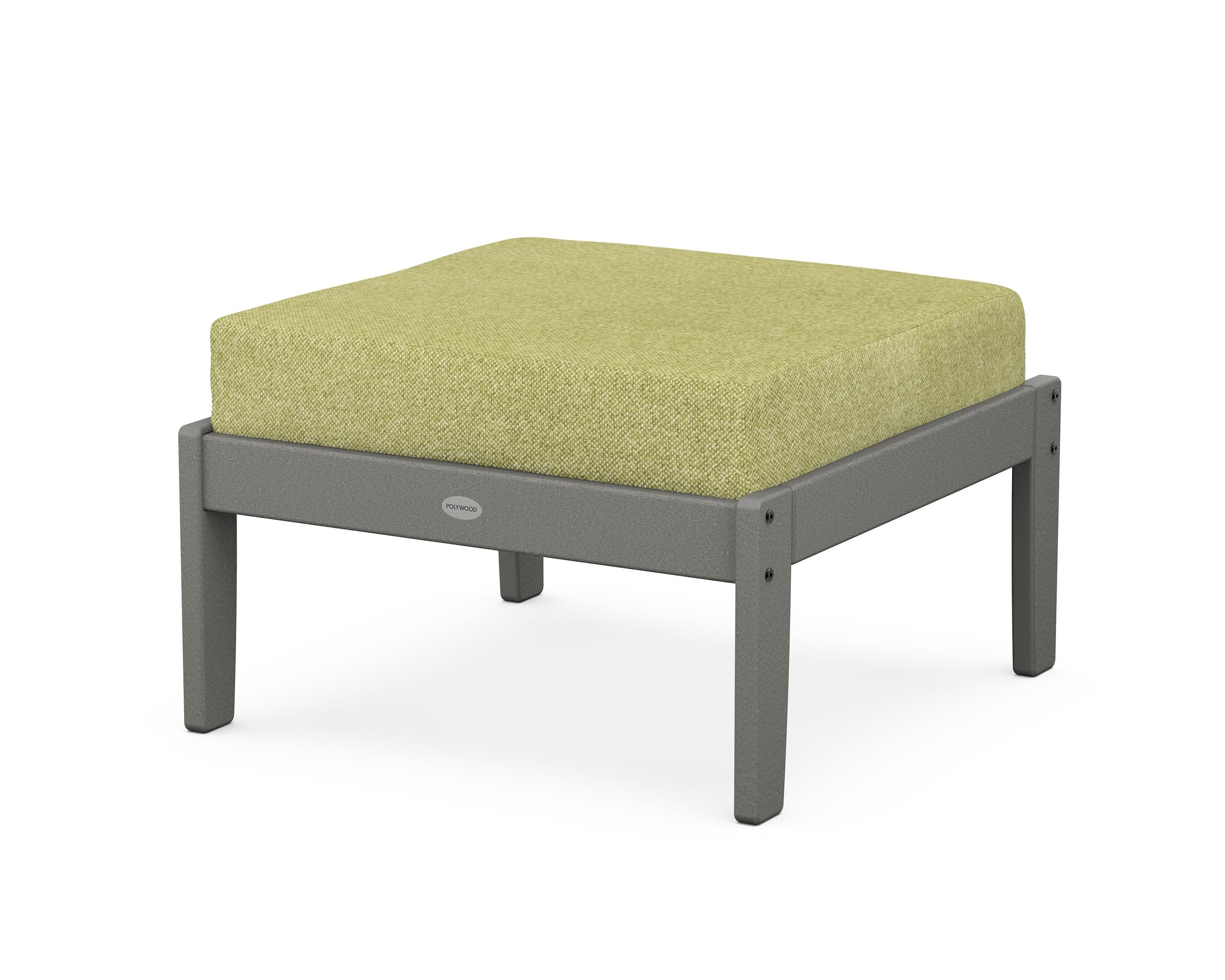 Braxton Deep Seating Ottoman in Slate Grey / Chartreuse Boucle