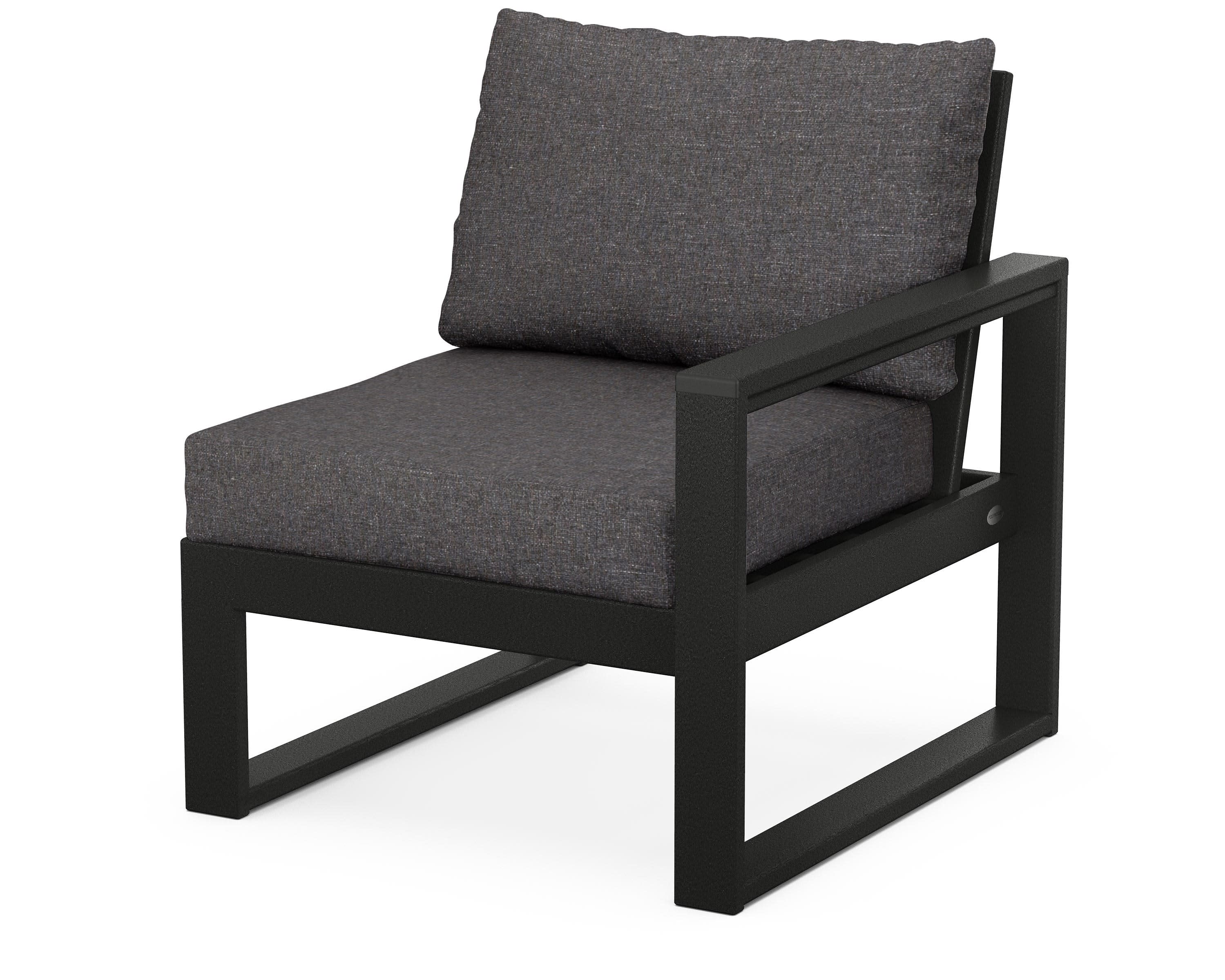 EDGE Modular Right Arm Chair in Black / Ash Charcoal