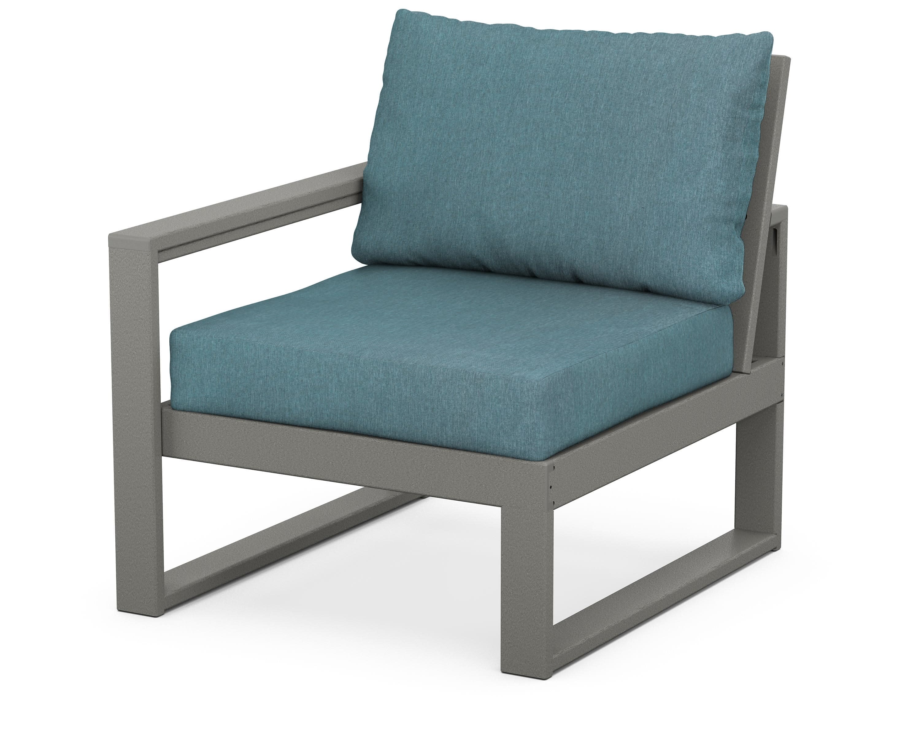 EDGE Modular Left Arm Chair in Slate Grey / Ocean Teal