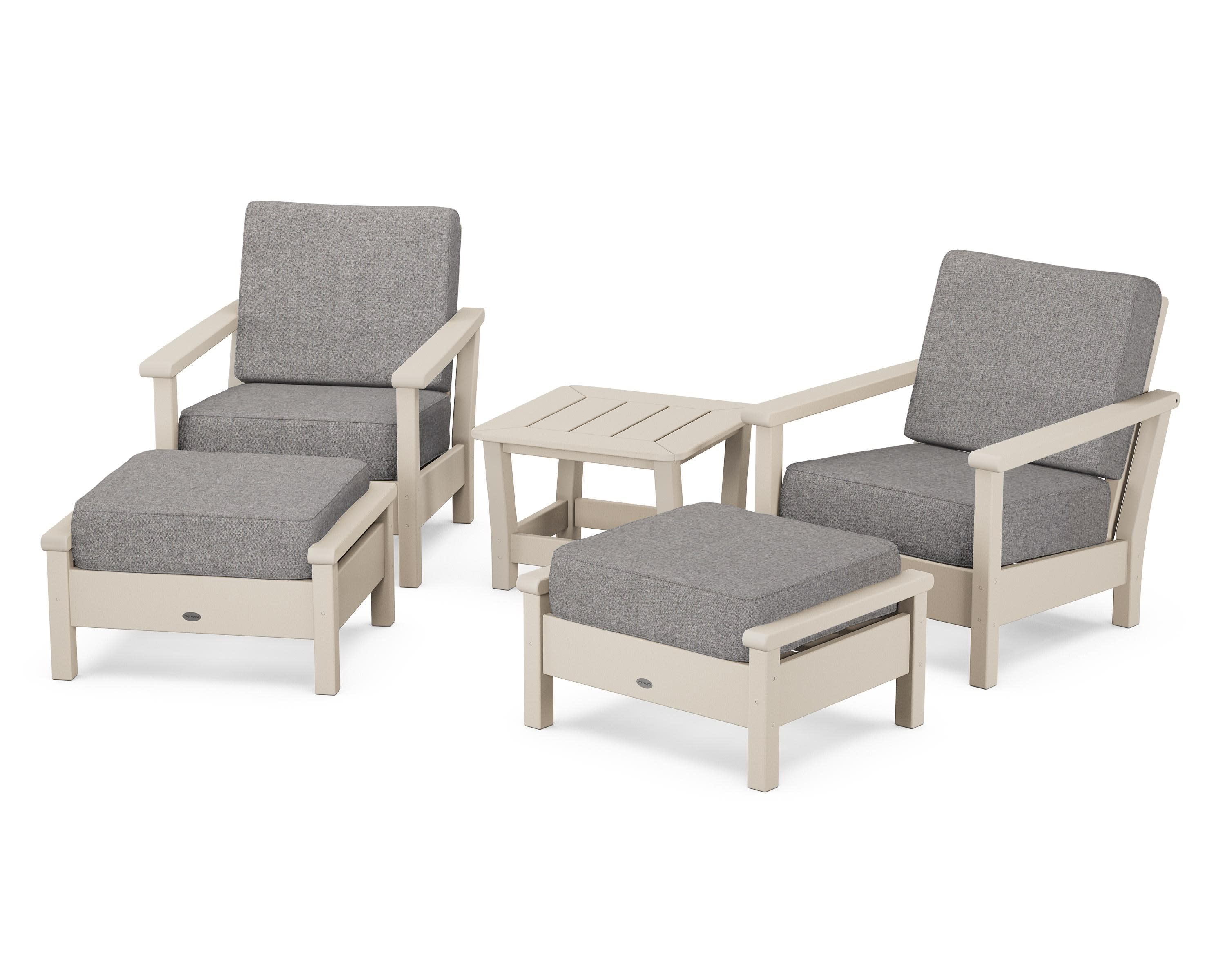 Harbour 5-Piece Deep Seating Chair Set in Sand / Grey Mist