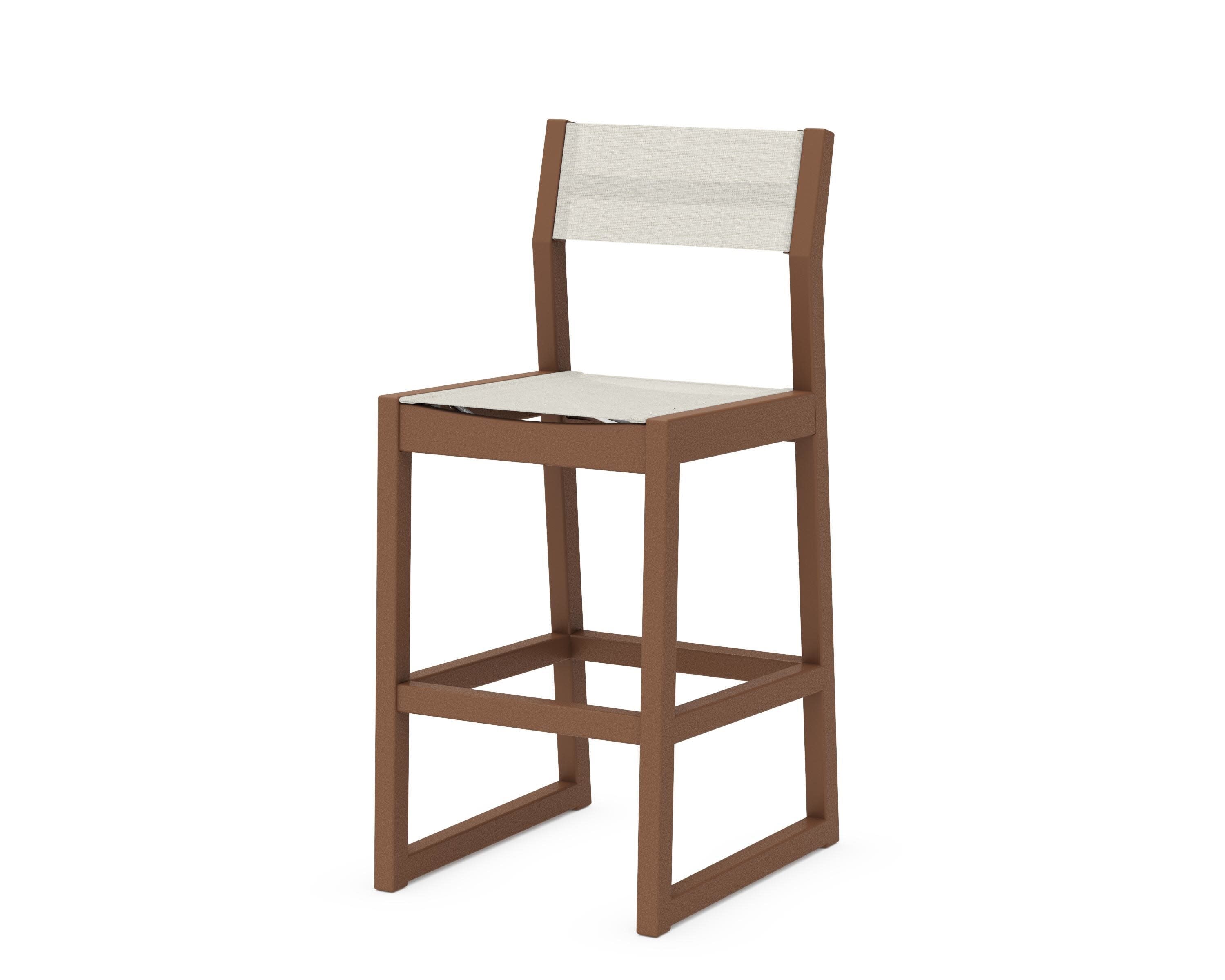 EDGE Sling Bar Side Chair in Teak / Parchment Sling