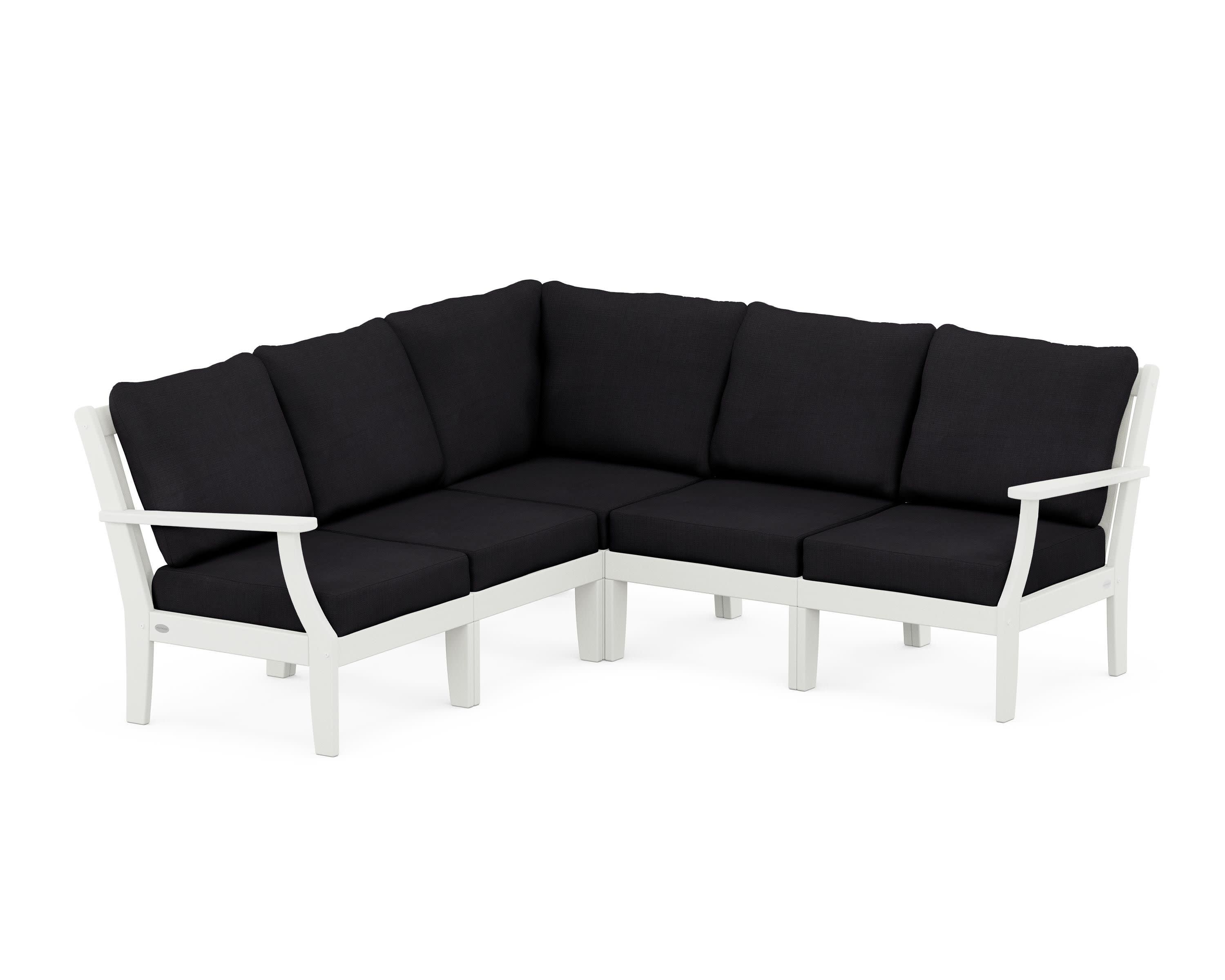 Braxton Modular 5-Piece Deep Seating Set in Vintage White / Midnight Linen