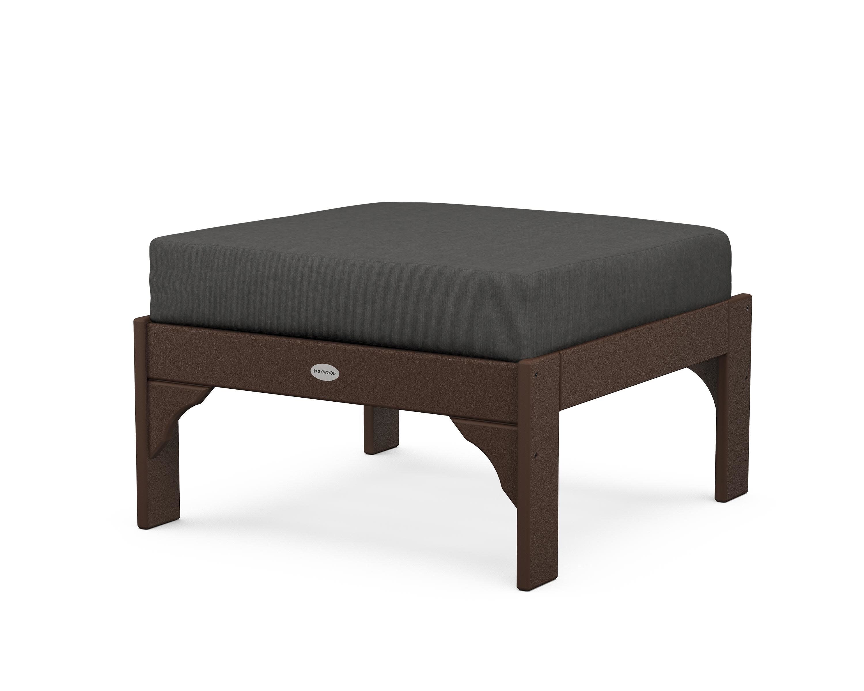 Vineyard Deep Seating Ottoman in Mahogany / Spectrum Carbon