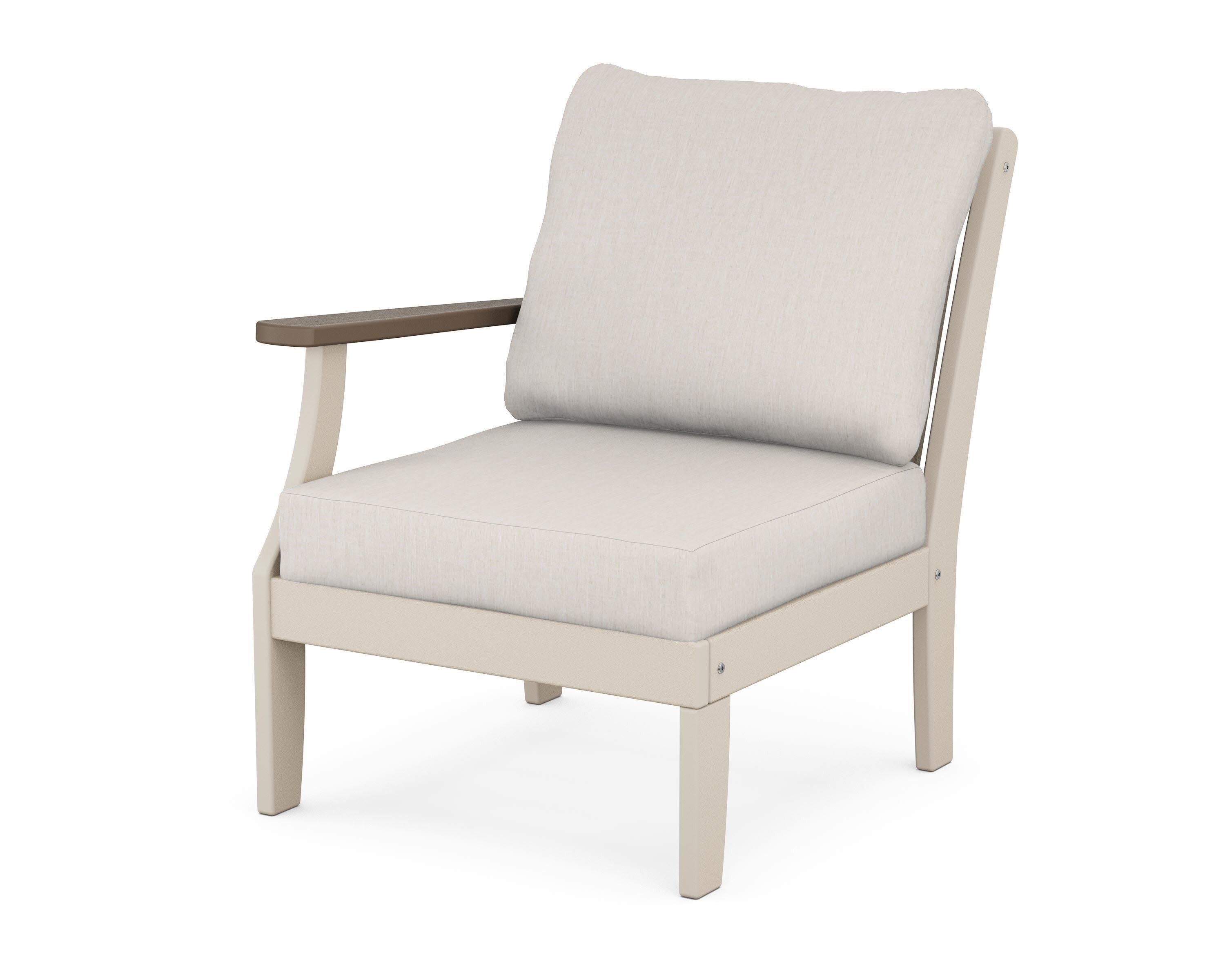 Braxton Modular Left Arm Chair in Sand / Kona / Cast Ash