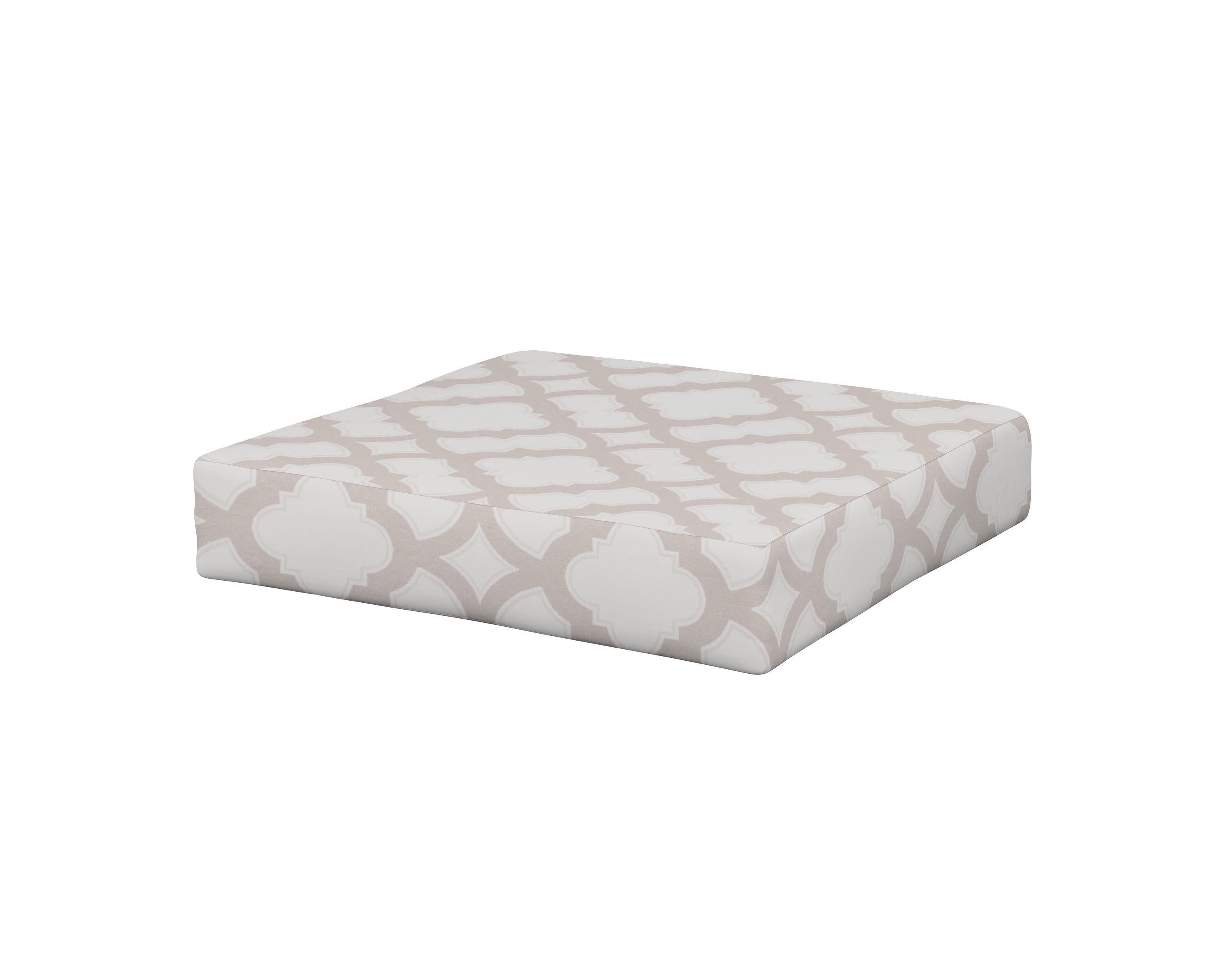 Prescott Ottoman Cushion in Trellis Dune Burlap