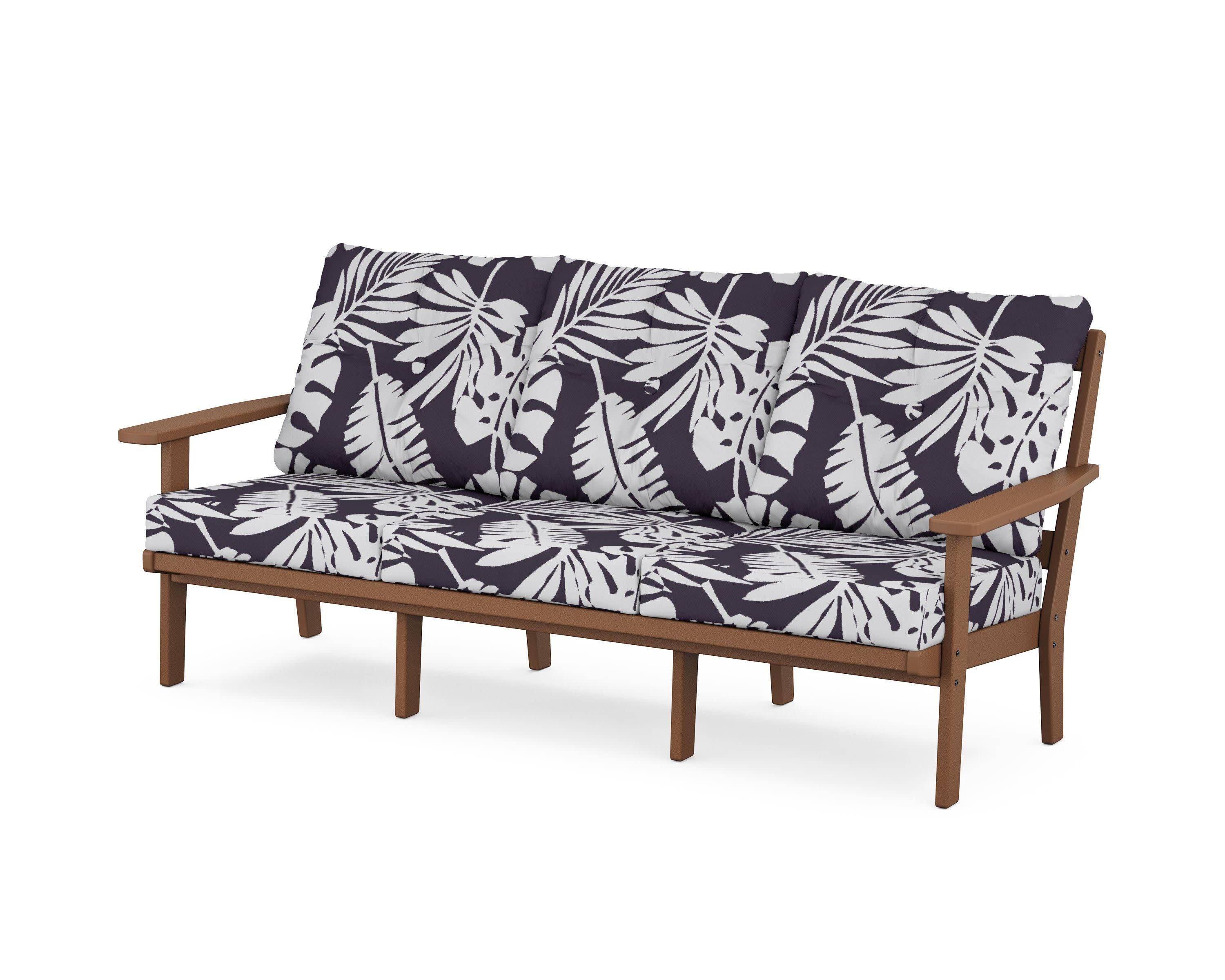 Oxford Deep Seating Sofa in Teak / Leaf Navy