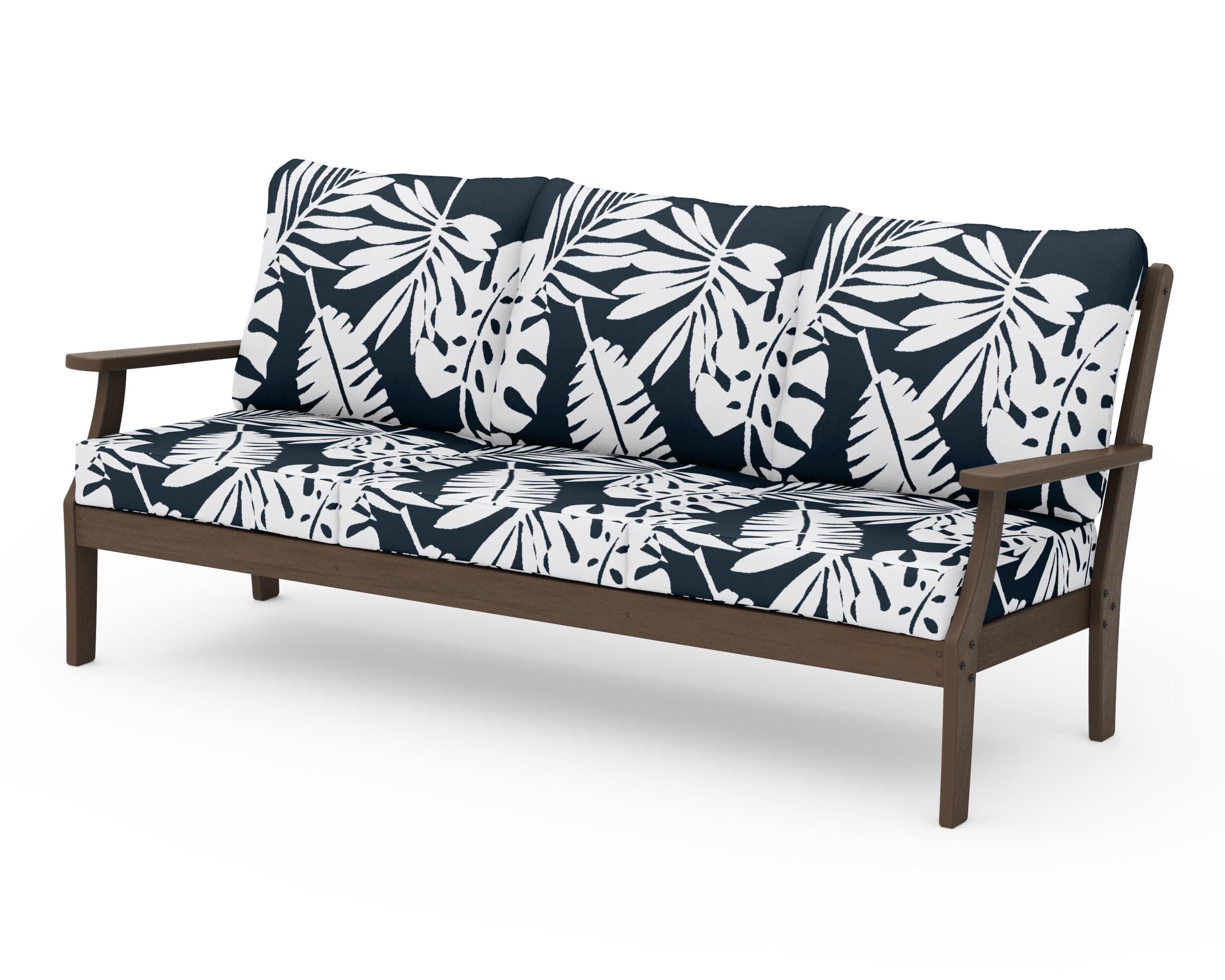 Braxton Deep Seating Sofa in Kona / Leaf Marine Indigo