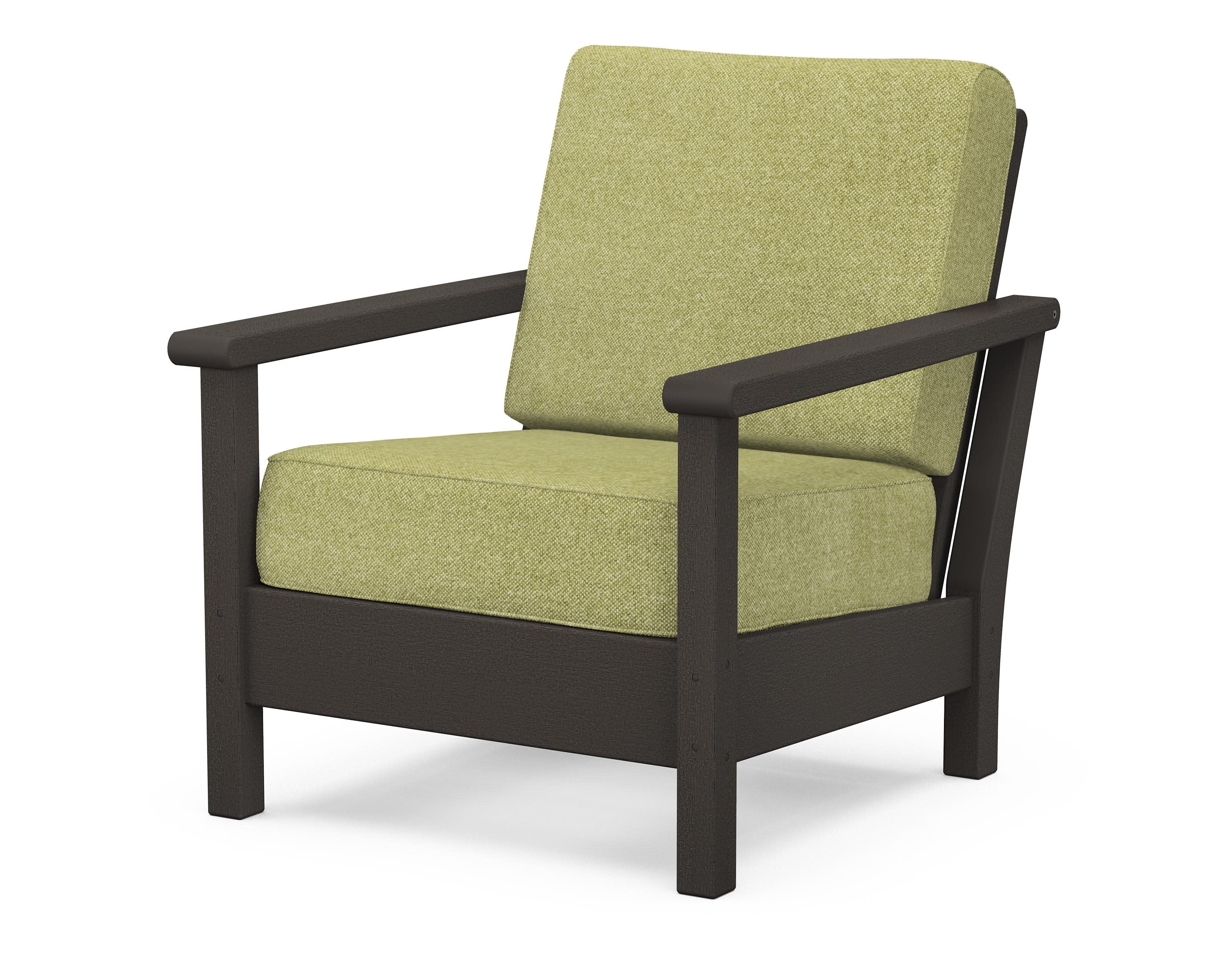 Harbour Deep Seating Chair in Vintage Coffee / Chartreuse Boucle