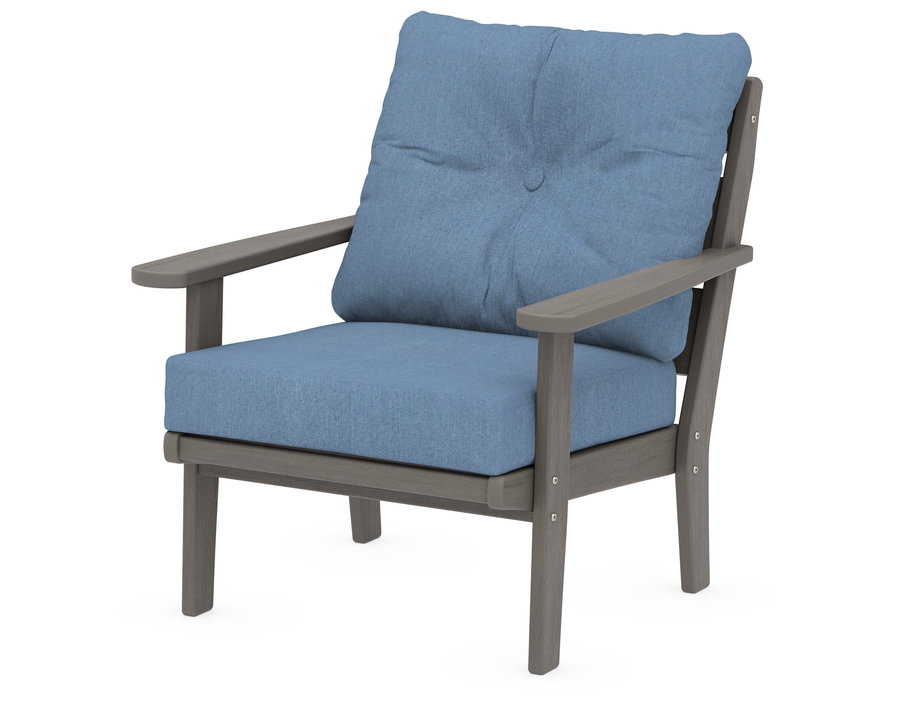 Lakeside Deep Seating Chair in Driftwood / Sky Blue