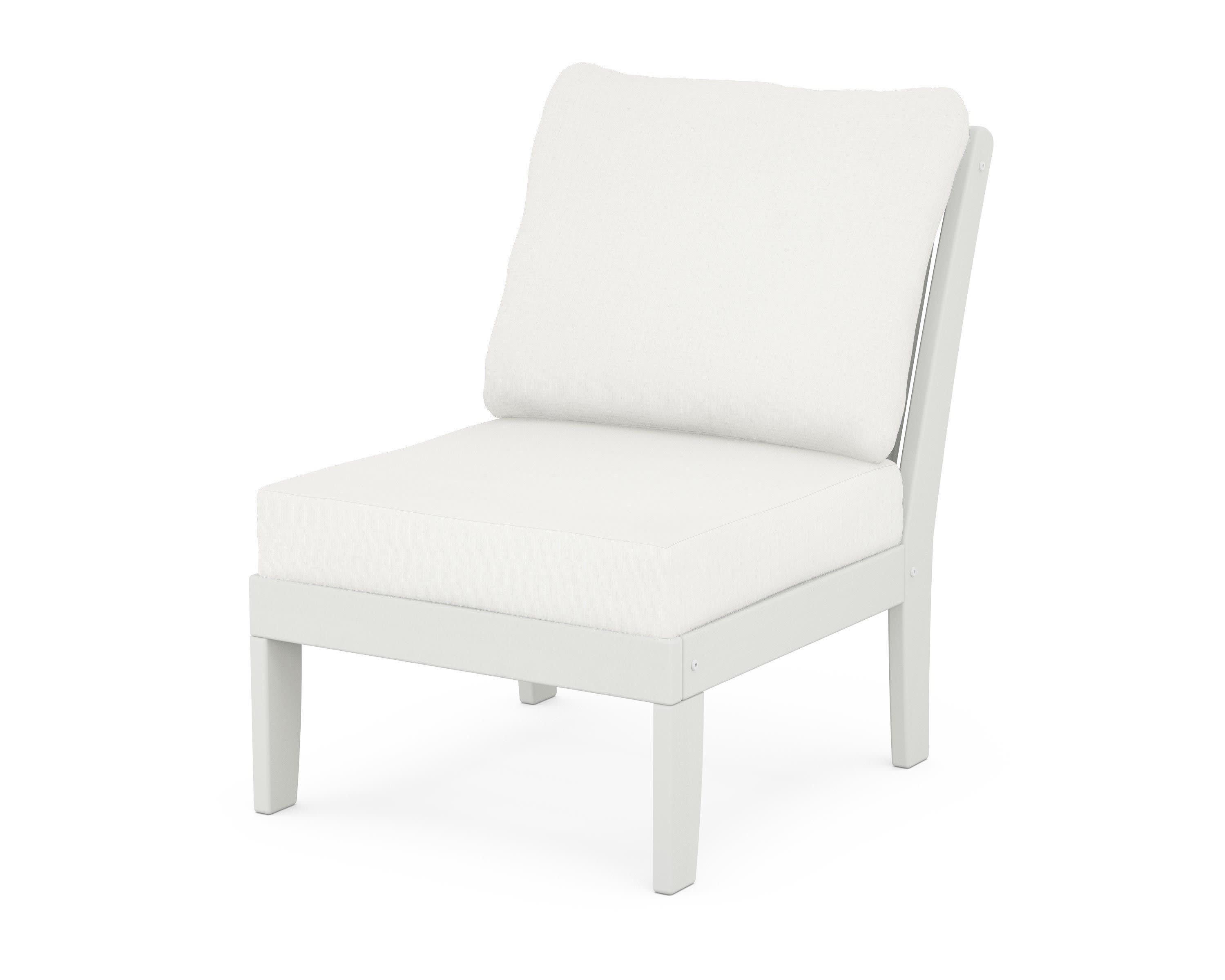 Braxton Modular Armless Chair in Vintage White / Natural Linen
