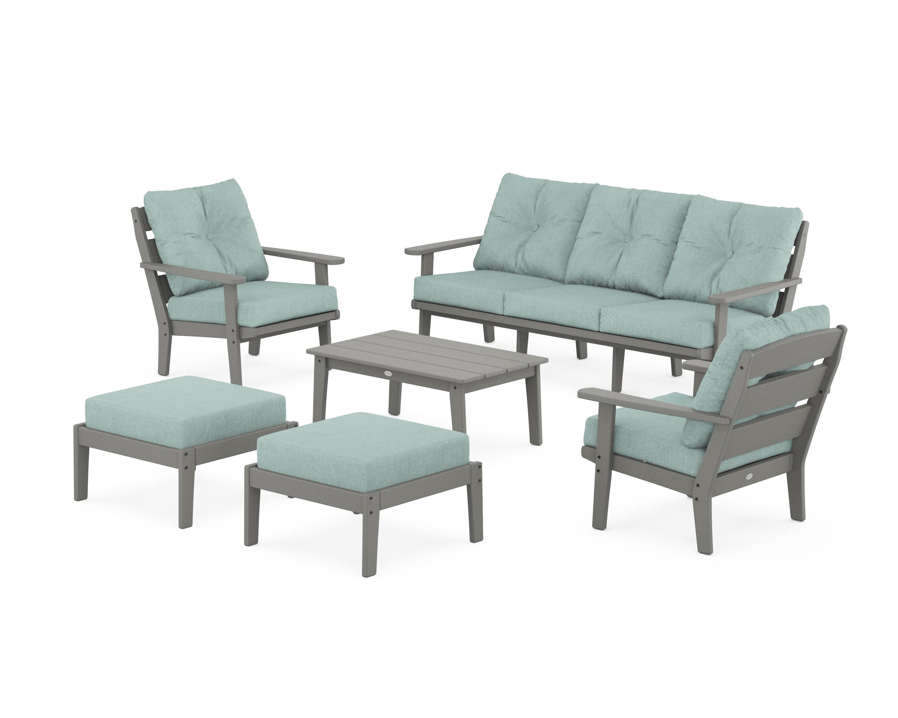 Lakeside 6-Piece Lounge Sofa Set in Slate Grey / Glacier Spa