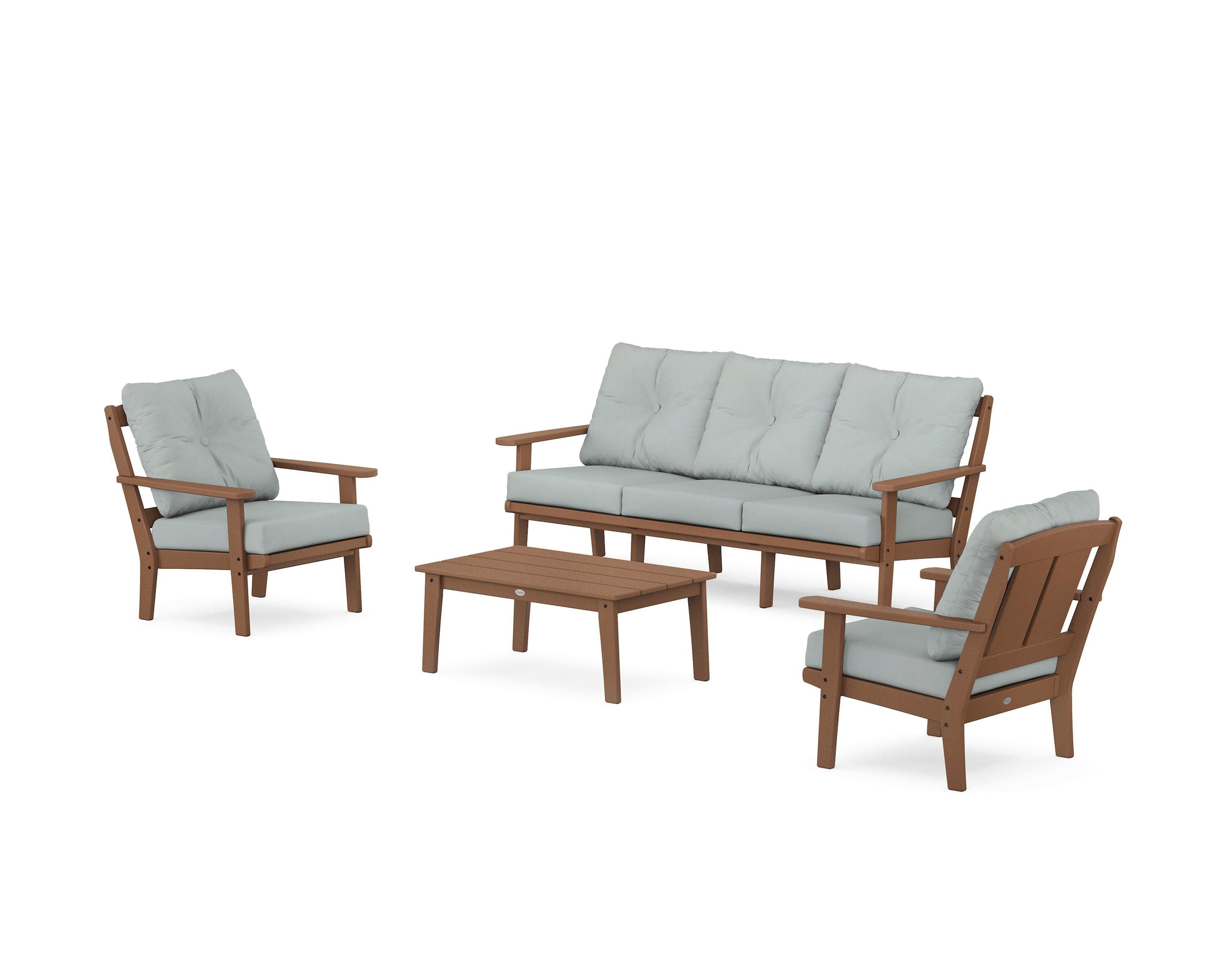Mission 4-Piece Deep Seating Set with Sofa in Teak / Spa