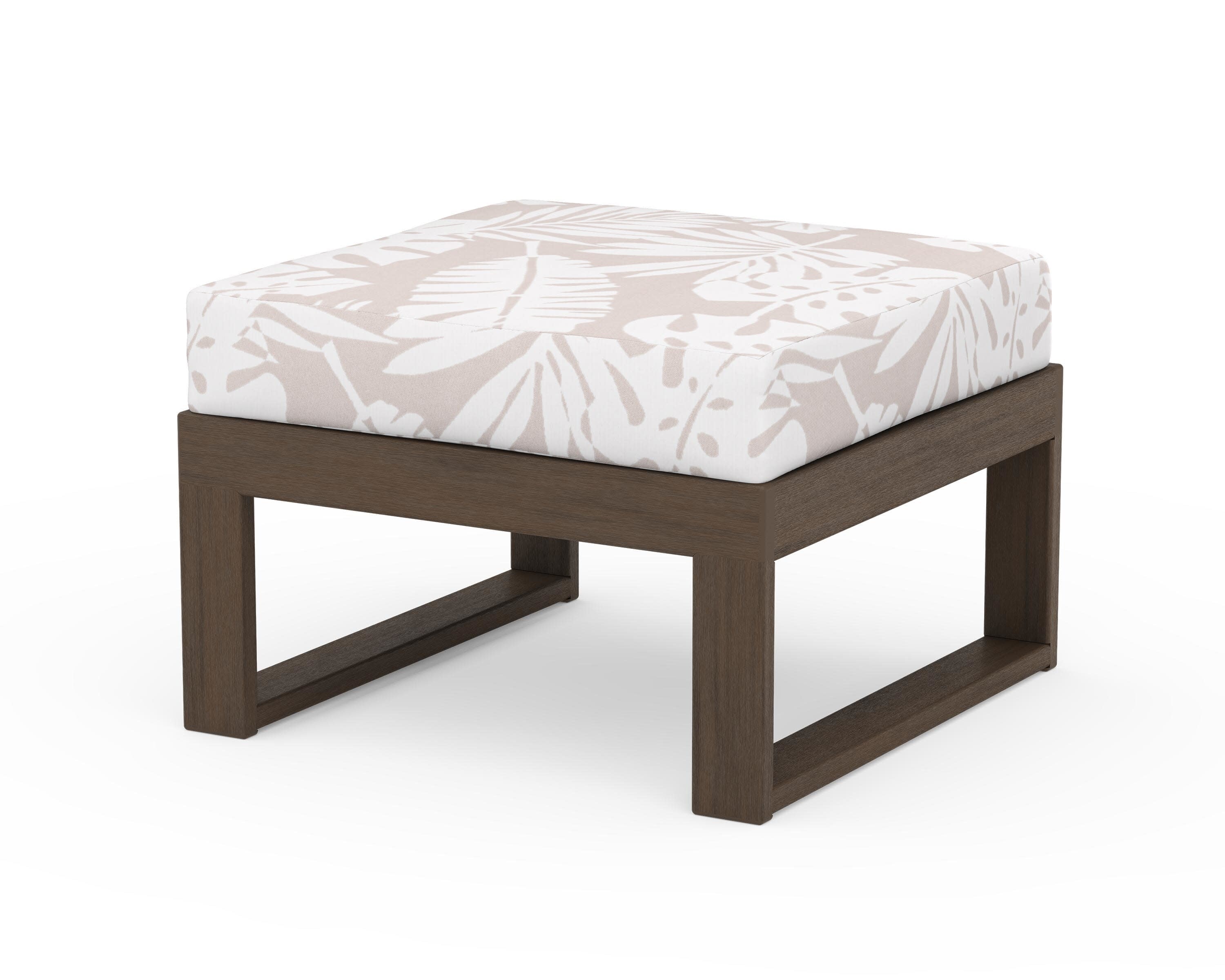 Modular Ottoman - Modern in Kona / Leaf Dune Burlap