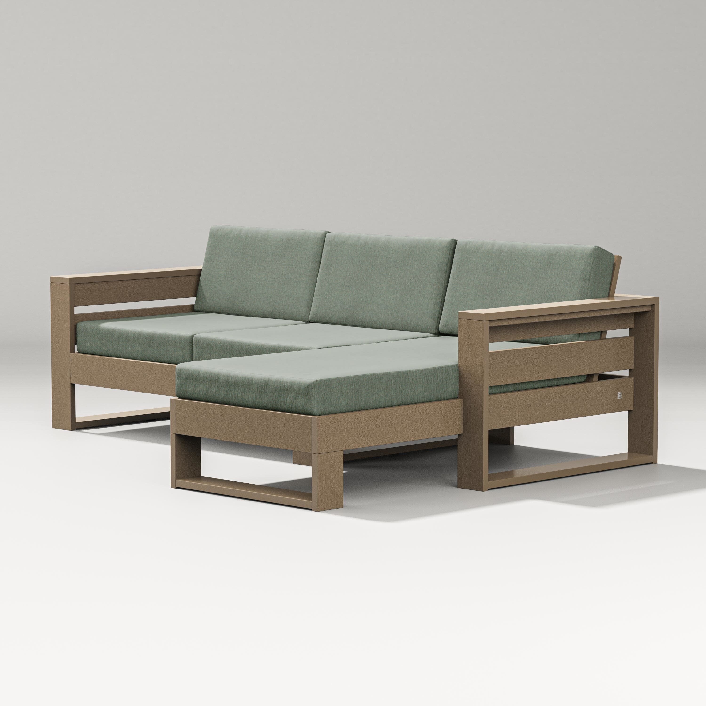 Latitude Right Chaise Sectional in Vintage Sahara / Cast Sage