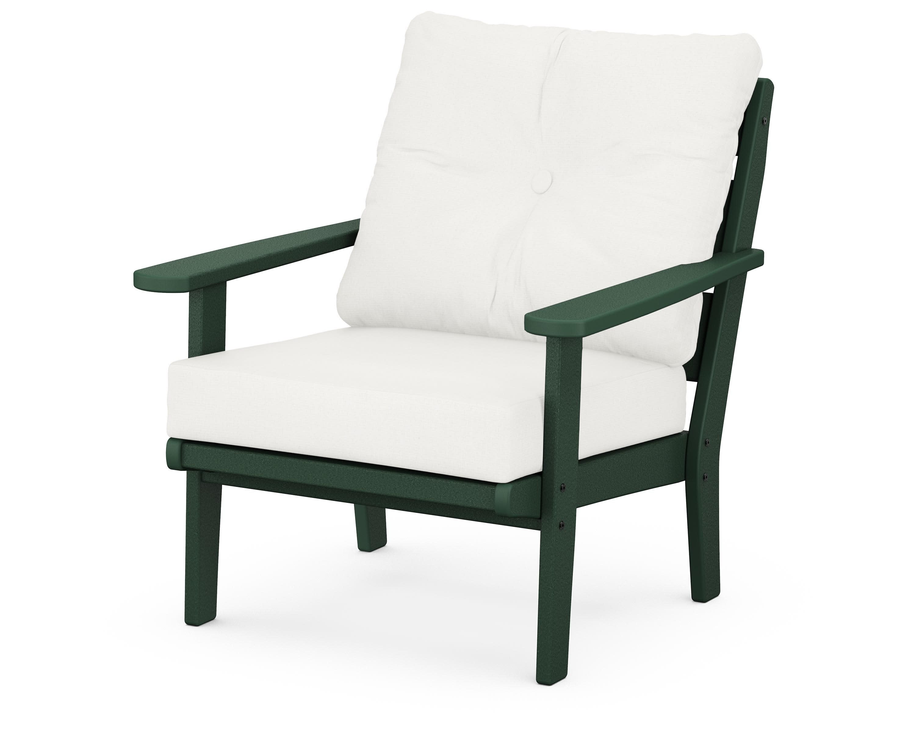 Lakeside Deep Seating Chair in Green / Natural Linen