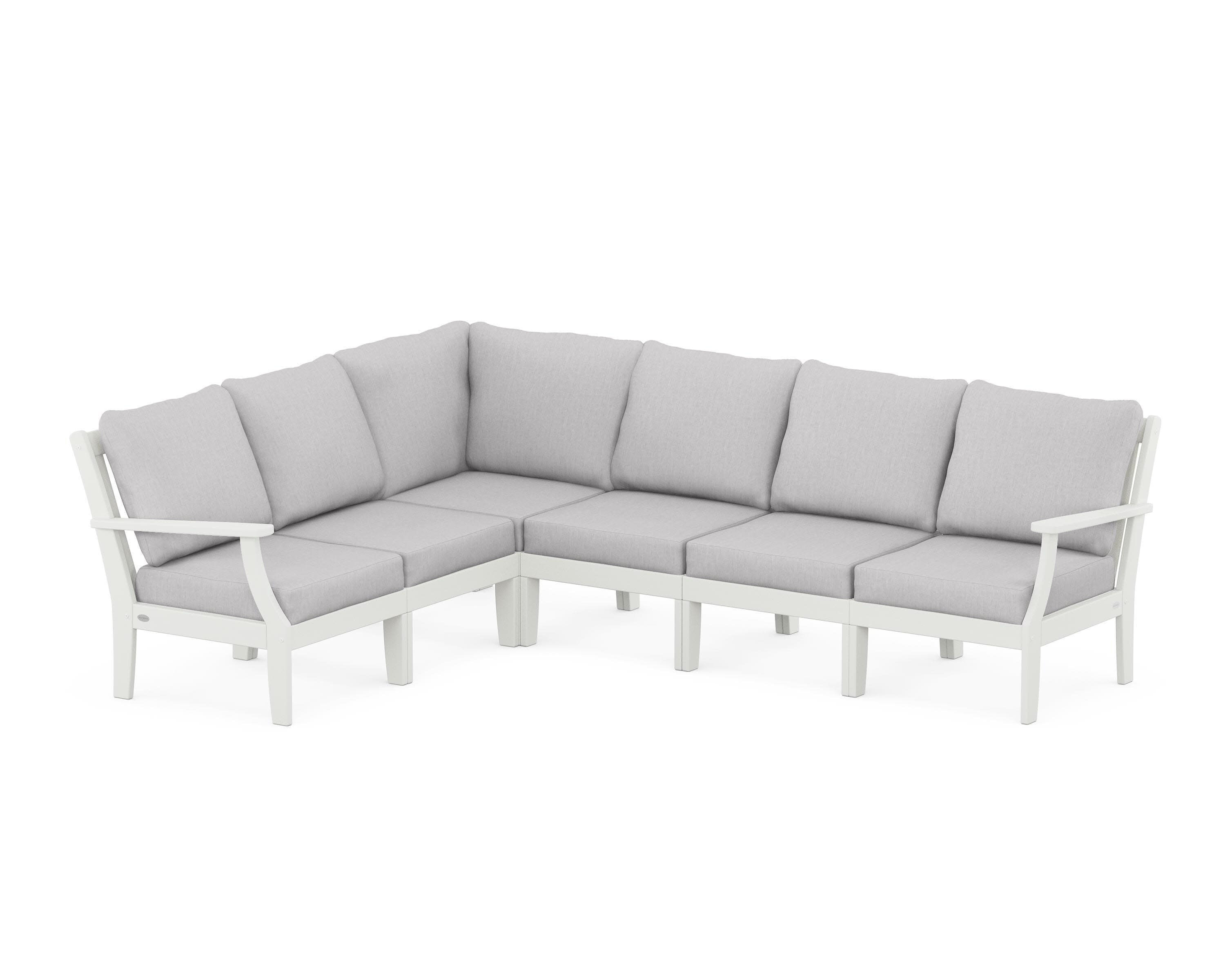 Braxton Modular 6-Piece Deep Seating Set in Vintage White / Granite