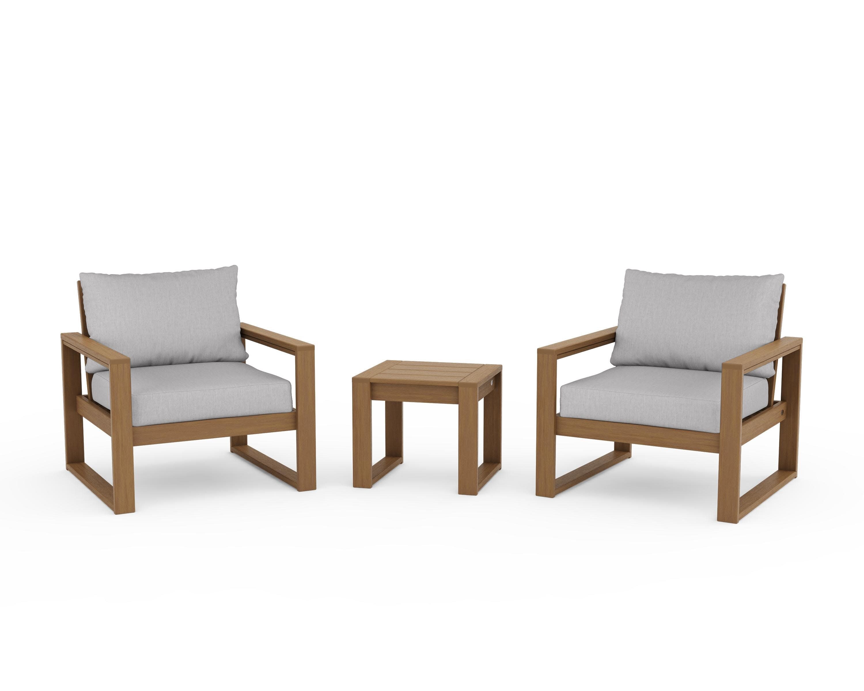 EDGE Sectional 3-Piece Deep Seating Set in Natural / Granite