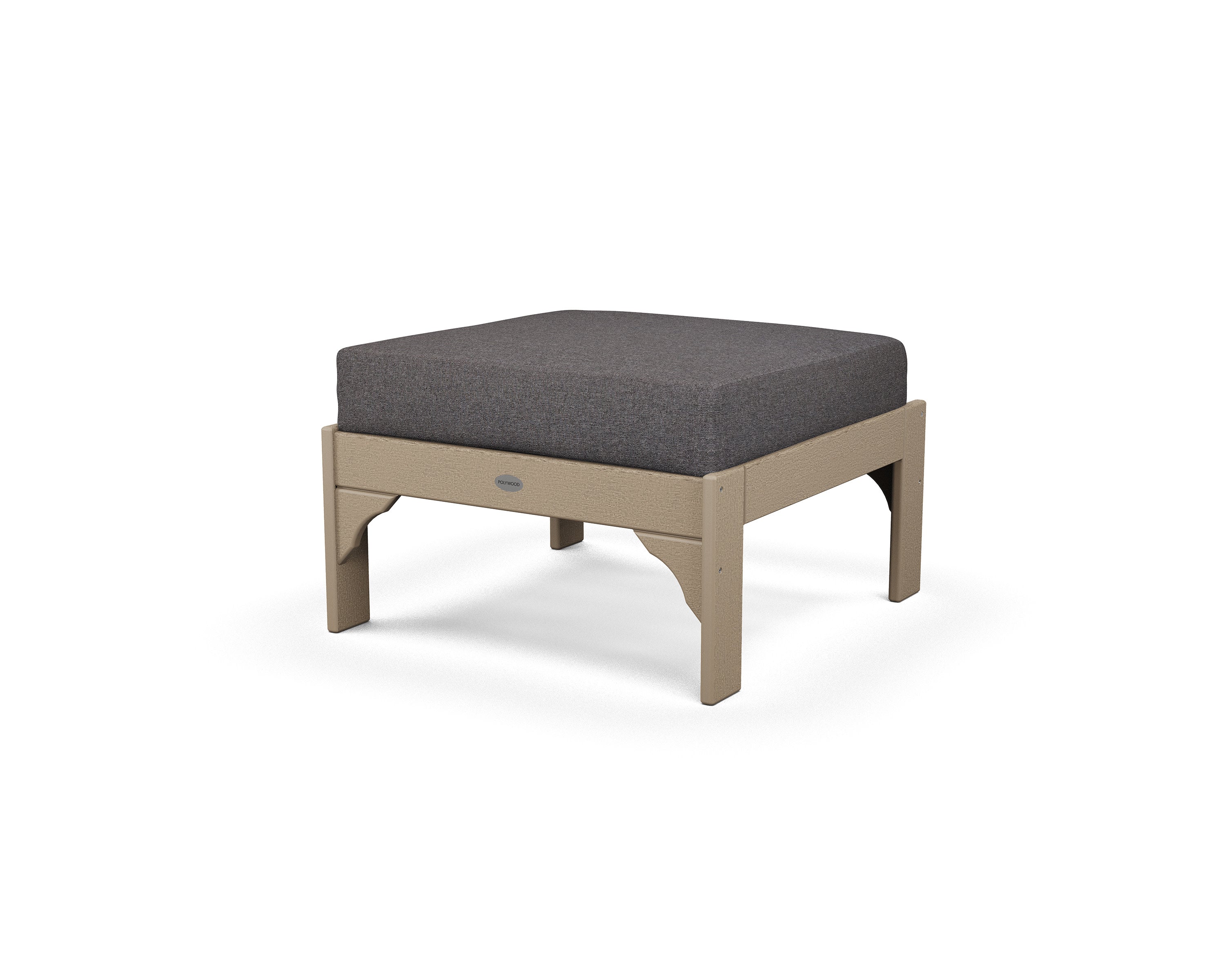 Vineyard Deep Seating Ottoman in Vintage Sahara / Ash Charcoal