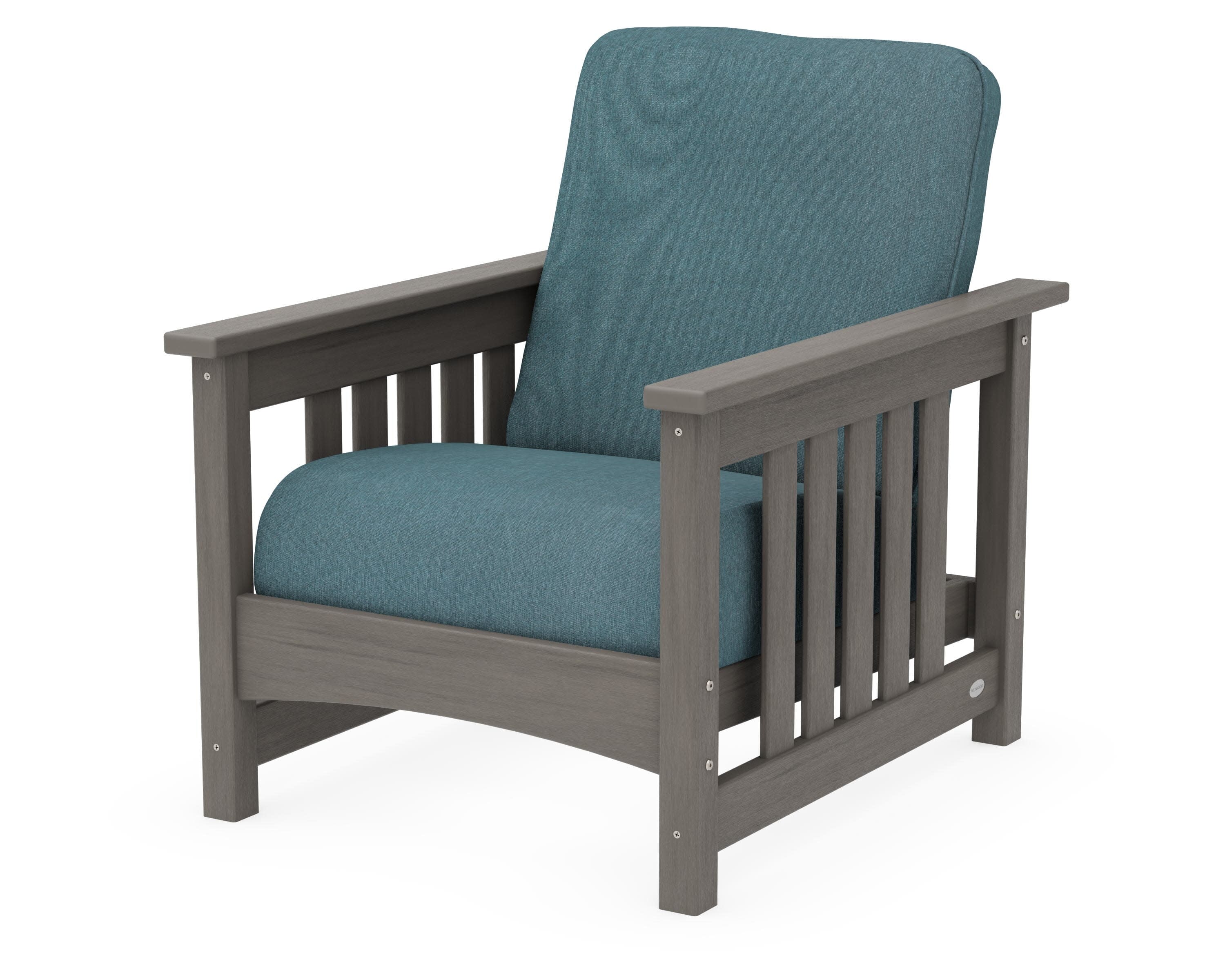 Club Mission Chair in Driftwood / Ocean Teal