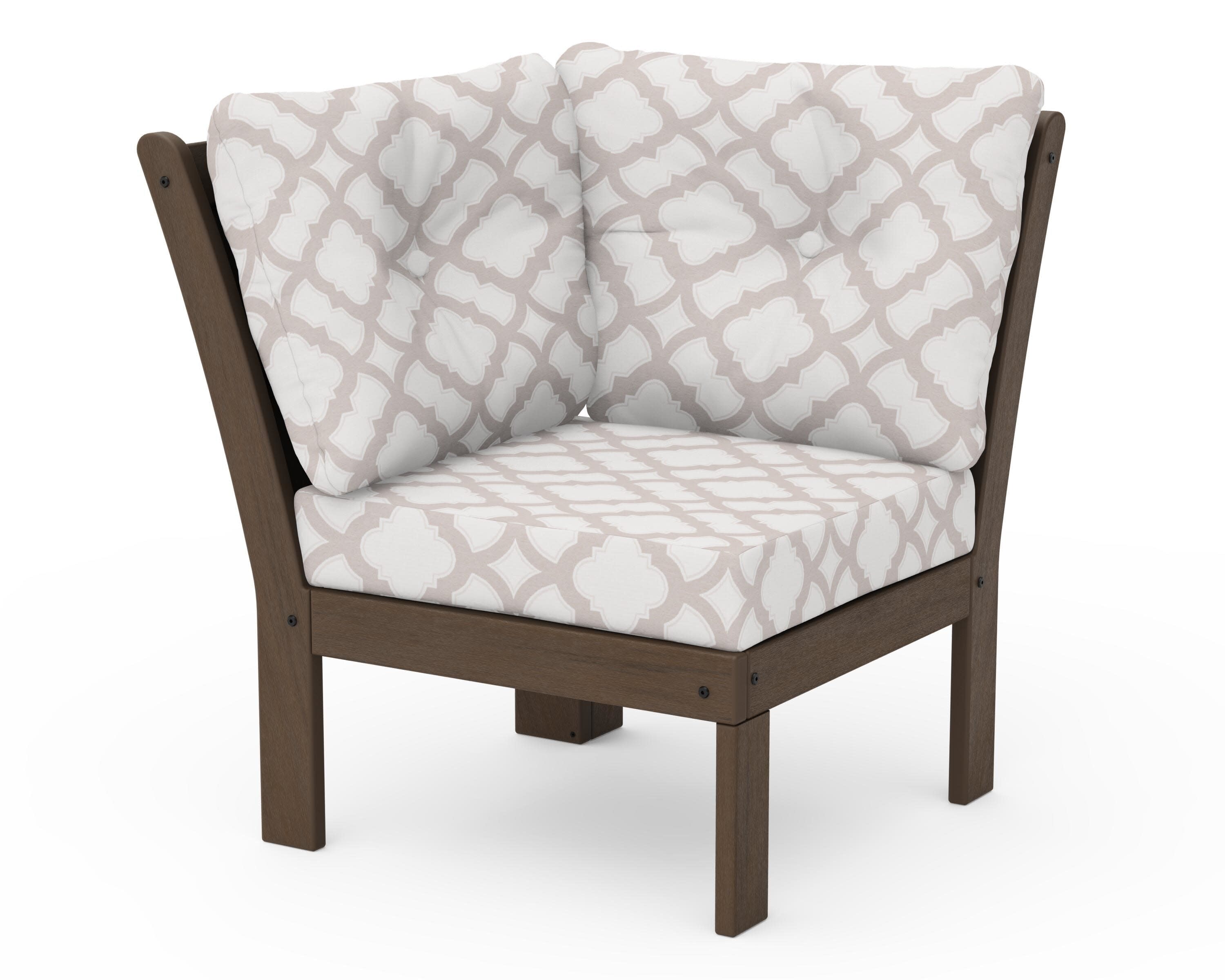 Vineyard Modular Corner Chair in Kona / Trellis Dune Burlap