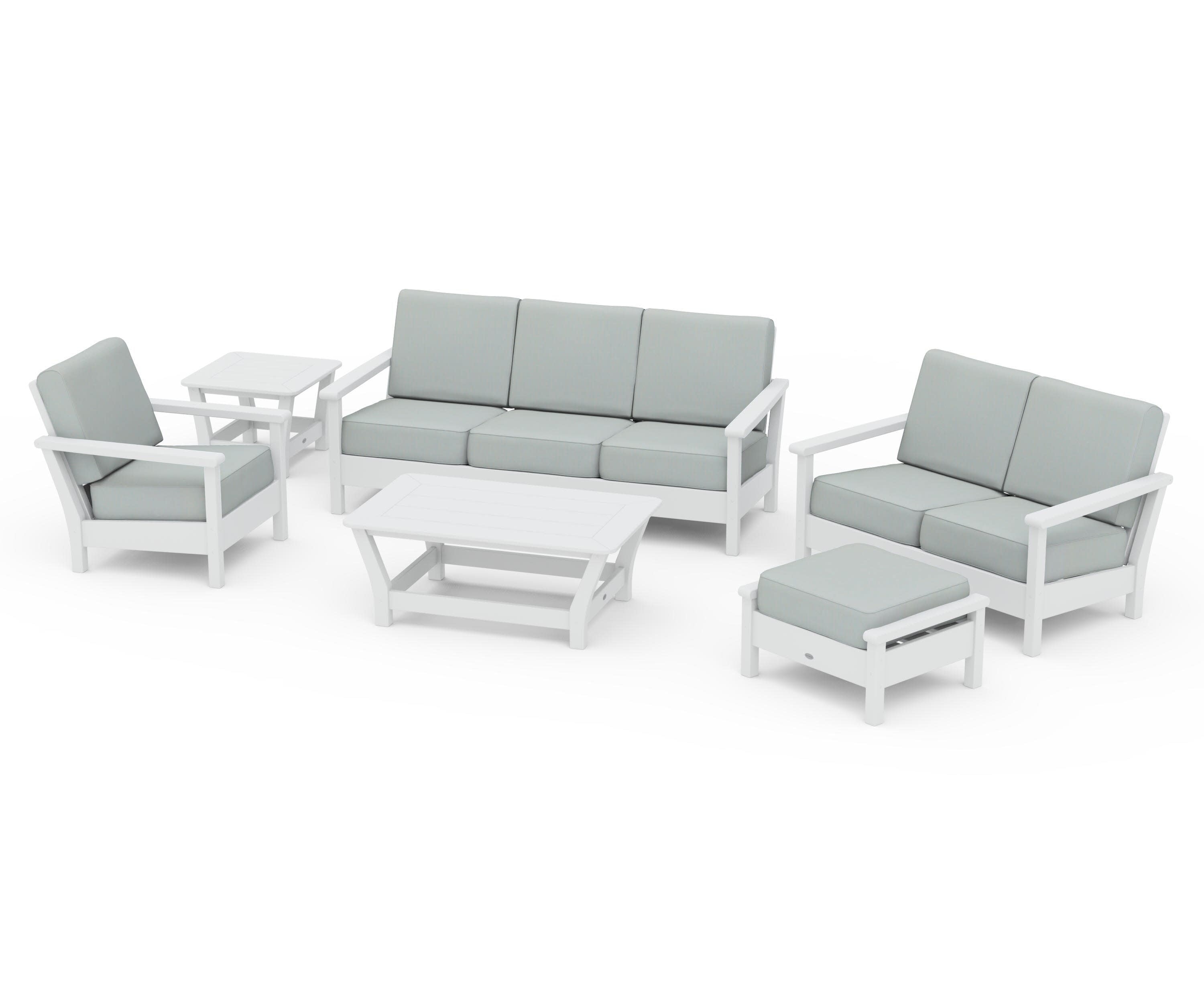 Harbour 6-Piece Outdoor Living Set in White / Spa