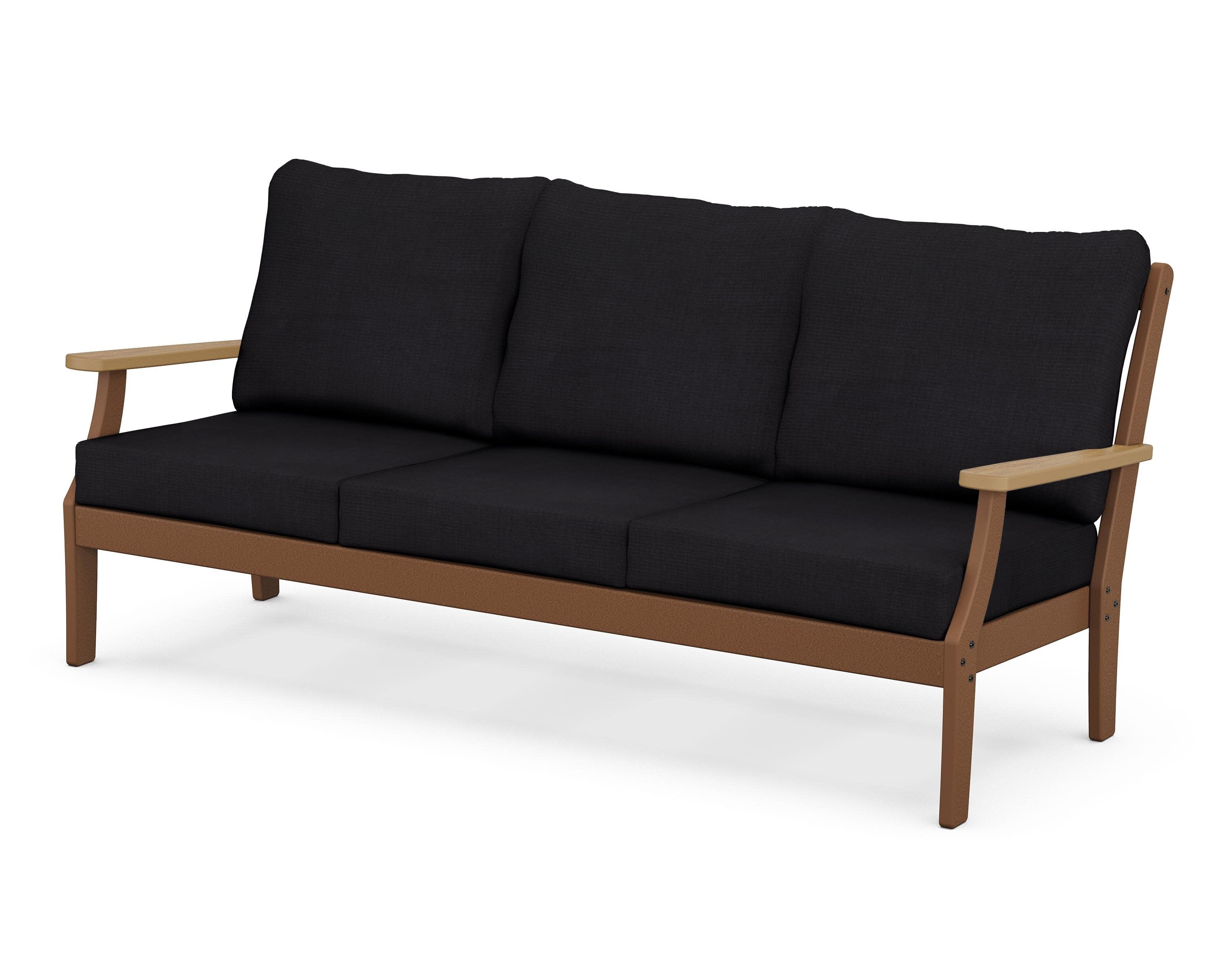 Braxton Deep Seating Sofa in Teak / Natural / Midnight Linen