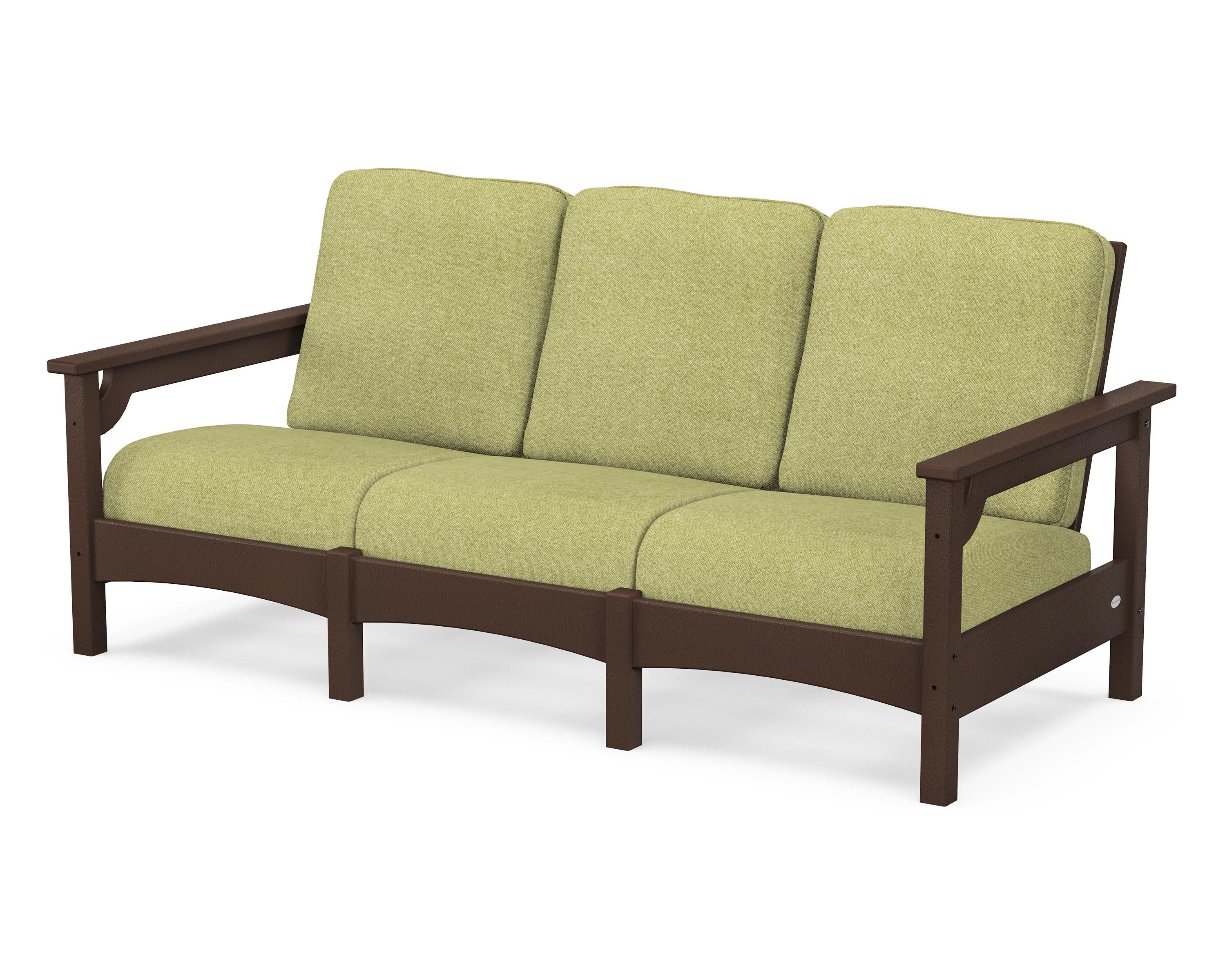 Club Sofa in Mahogany / Chartreuse Boucle