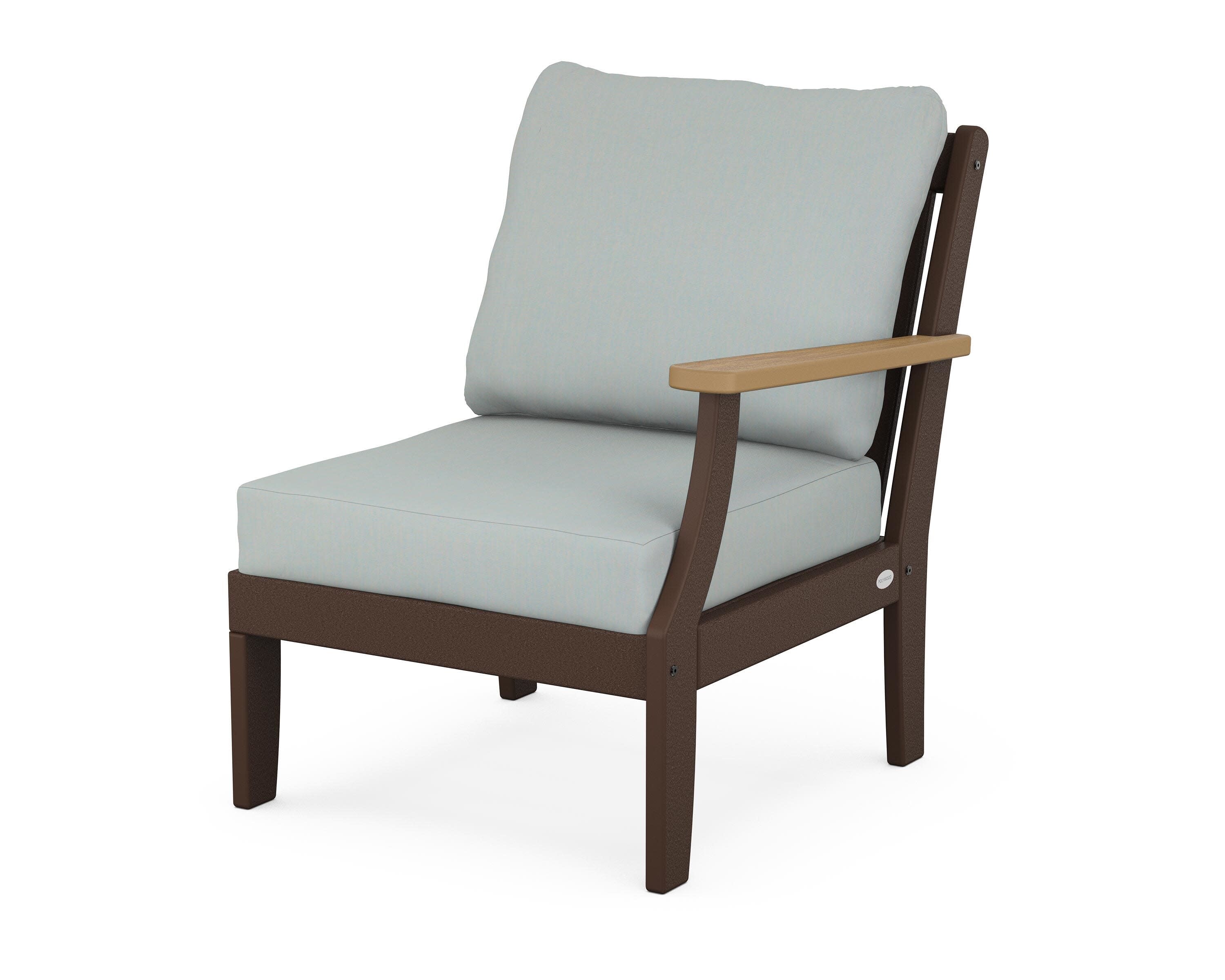 Braxton Modular Right Arm Chair in Mahogany / Natural / Spa