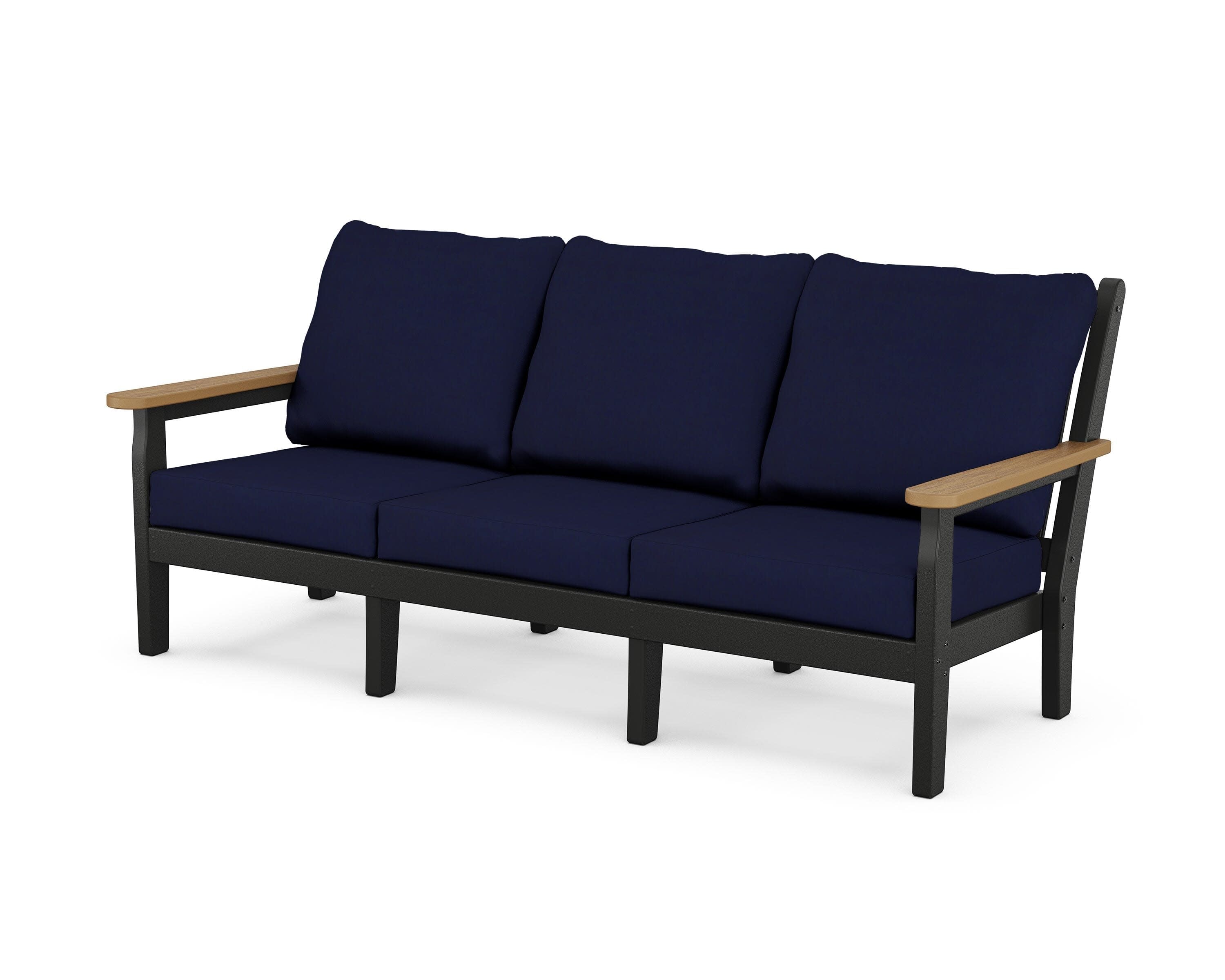 Chippendale Deep Seating Sofa in Black / Natural / Navy