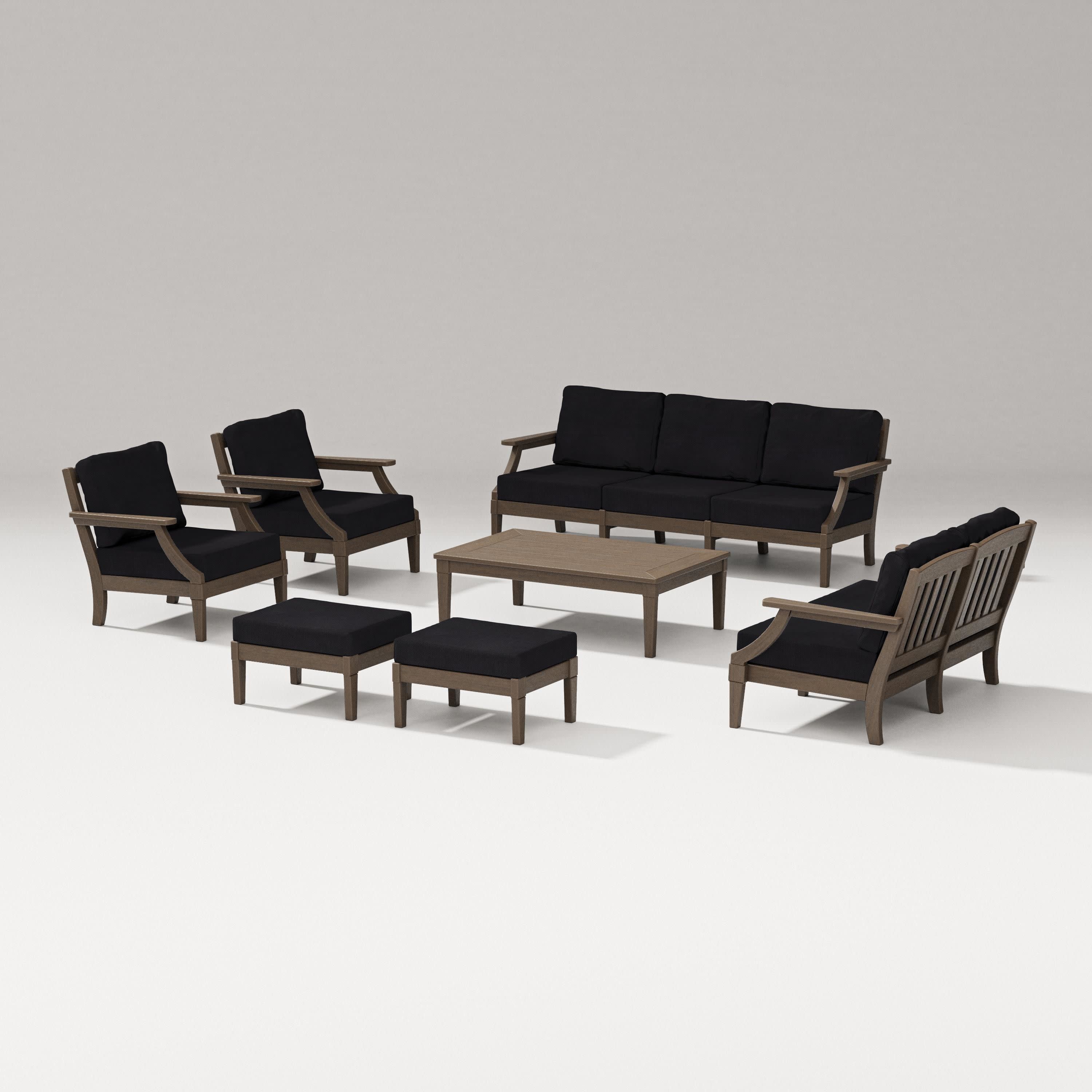 Estate 7-Piece Lounge Sofa Set in Kona / Midnight Linen