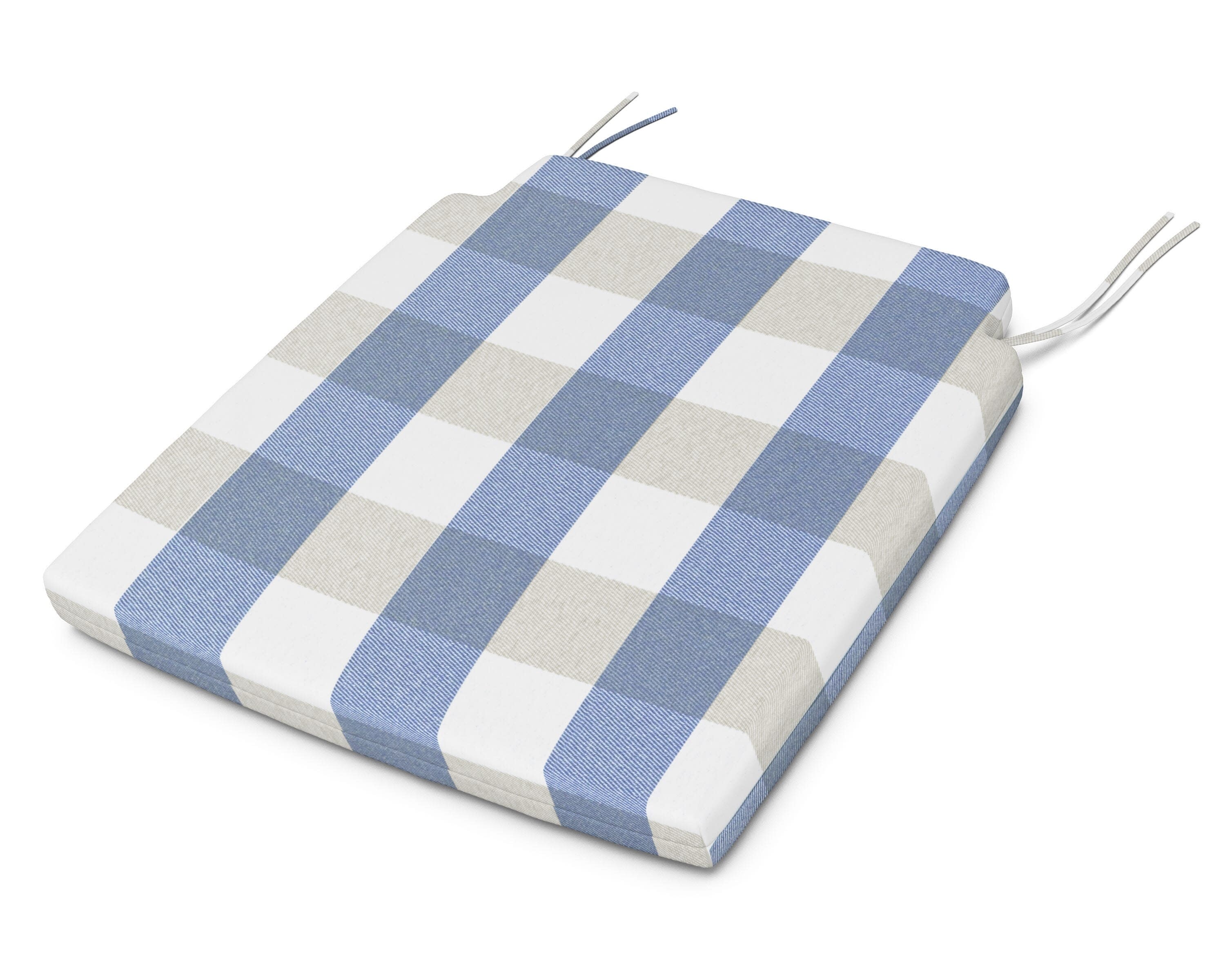 Savannah Dining Seat Pad in Buffalo Plaid Sky Blue