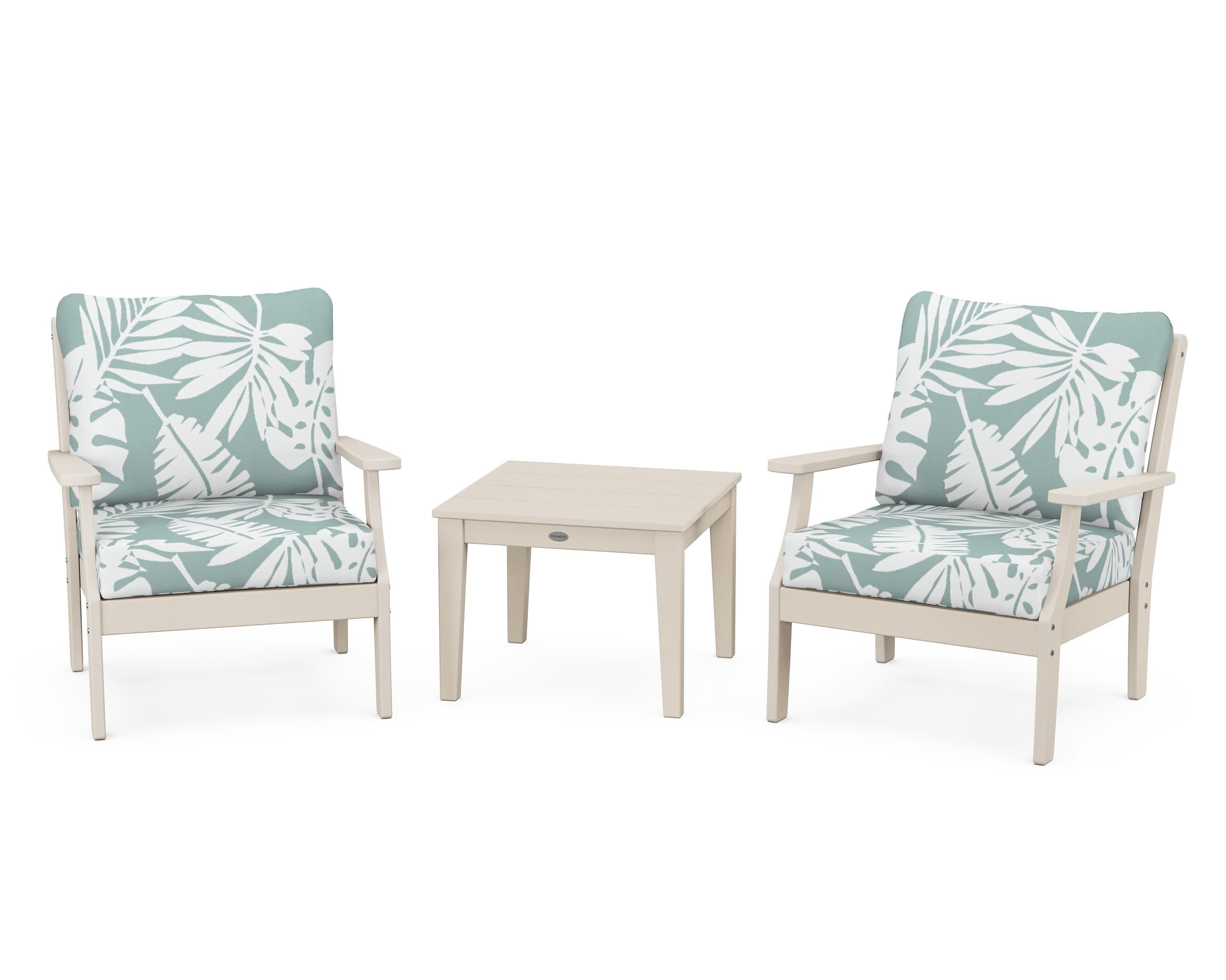 Braxton 3-Piece Deep Seating Set in Sand / Leaf Glacier Spa