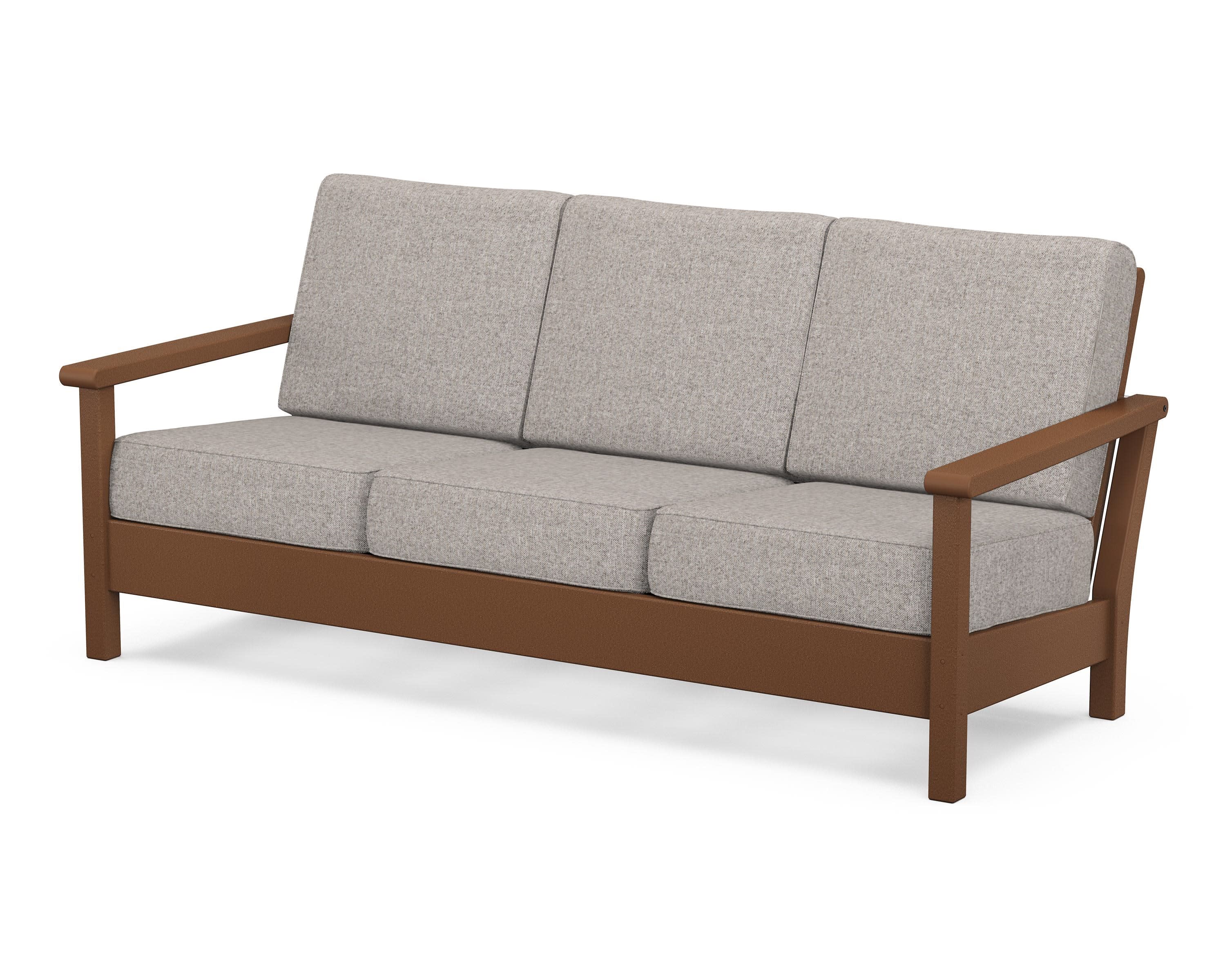 Harbour Deep Seating Sofa in Teak / Weathered Tweed
