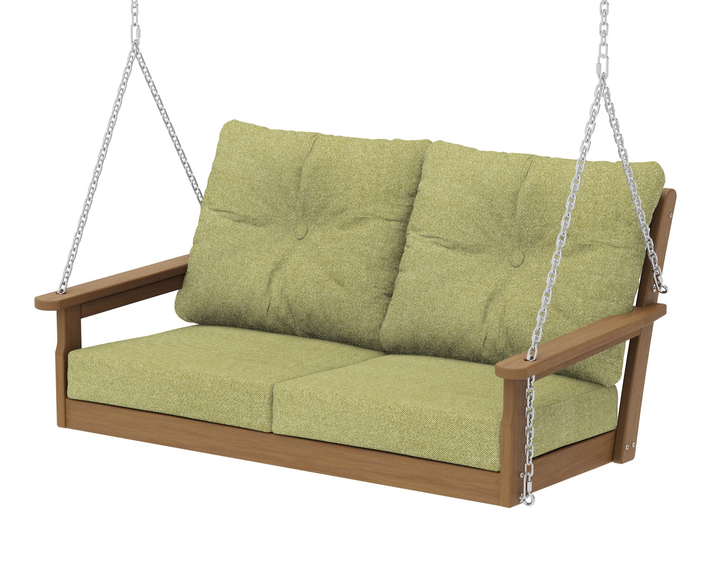 Vineyard Deep Seating Swing in Natural / Chartreuse Boucle