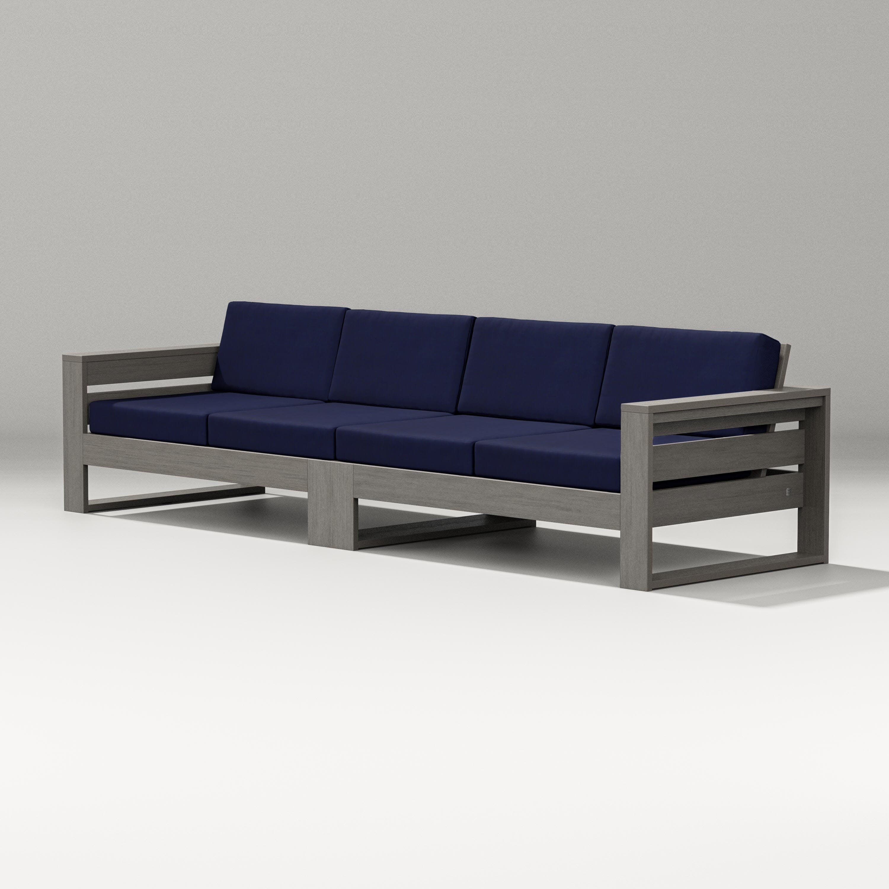 Latitude Straight Sectional in Driftwood / Navy