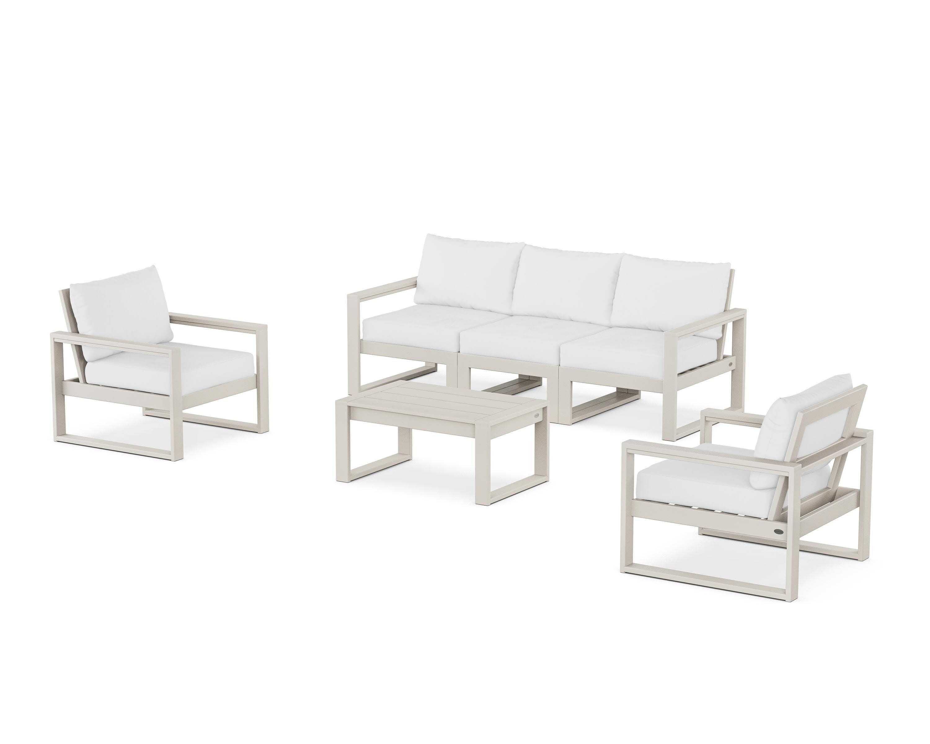 EDGE Sectional 4-Piece Deep Seating Set with Sofa in Sand / Natural