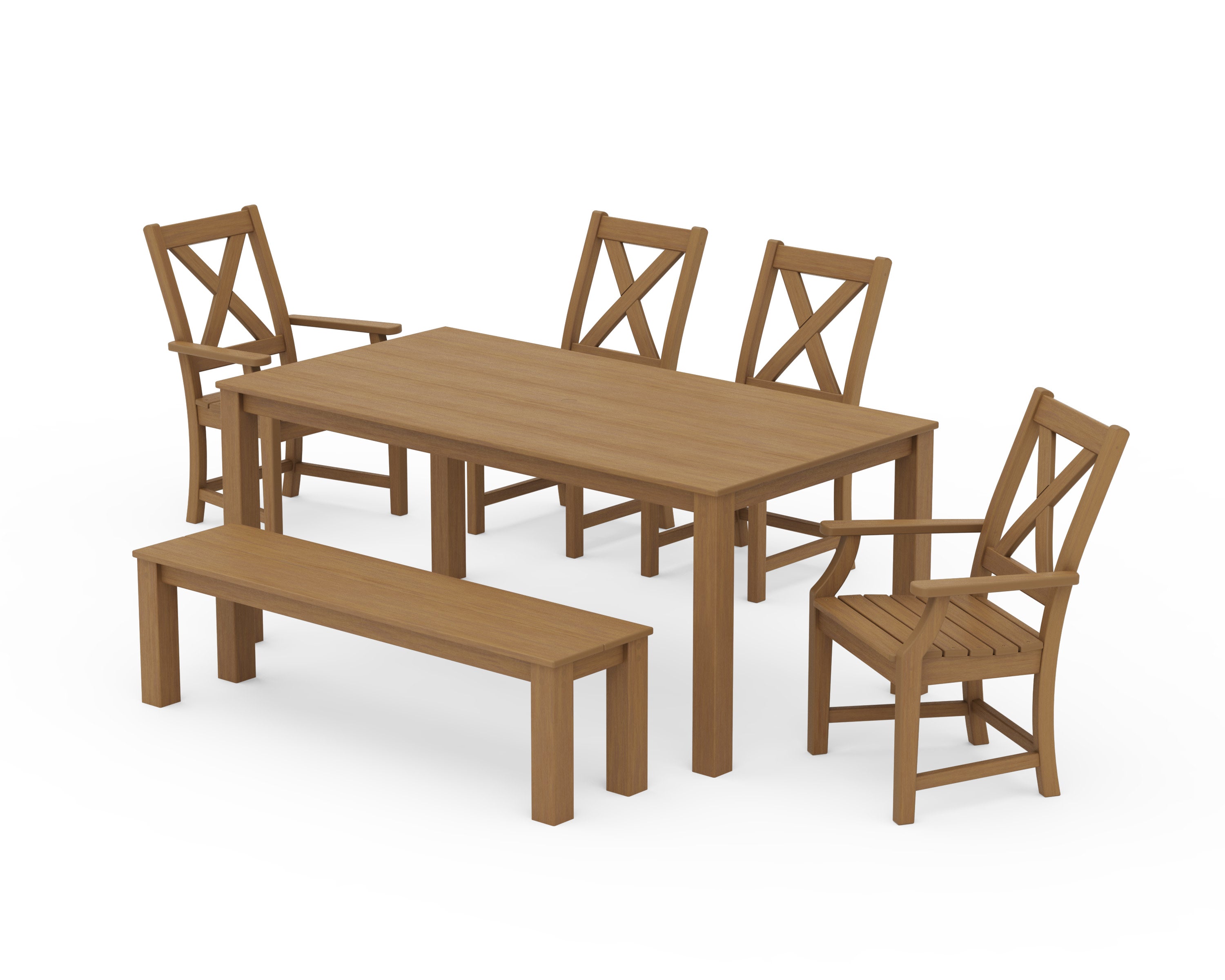 Braxton 6-Piece Parsons Dining Set with Bench in Natural