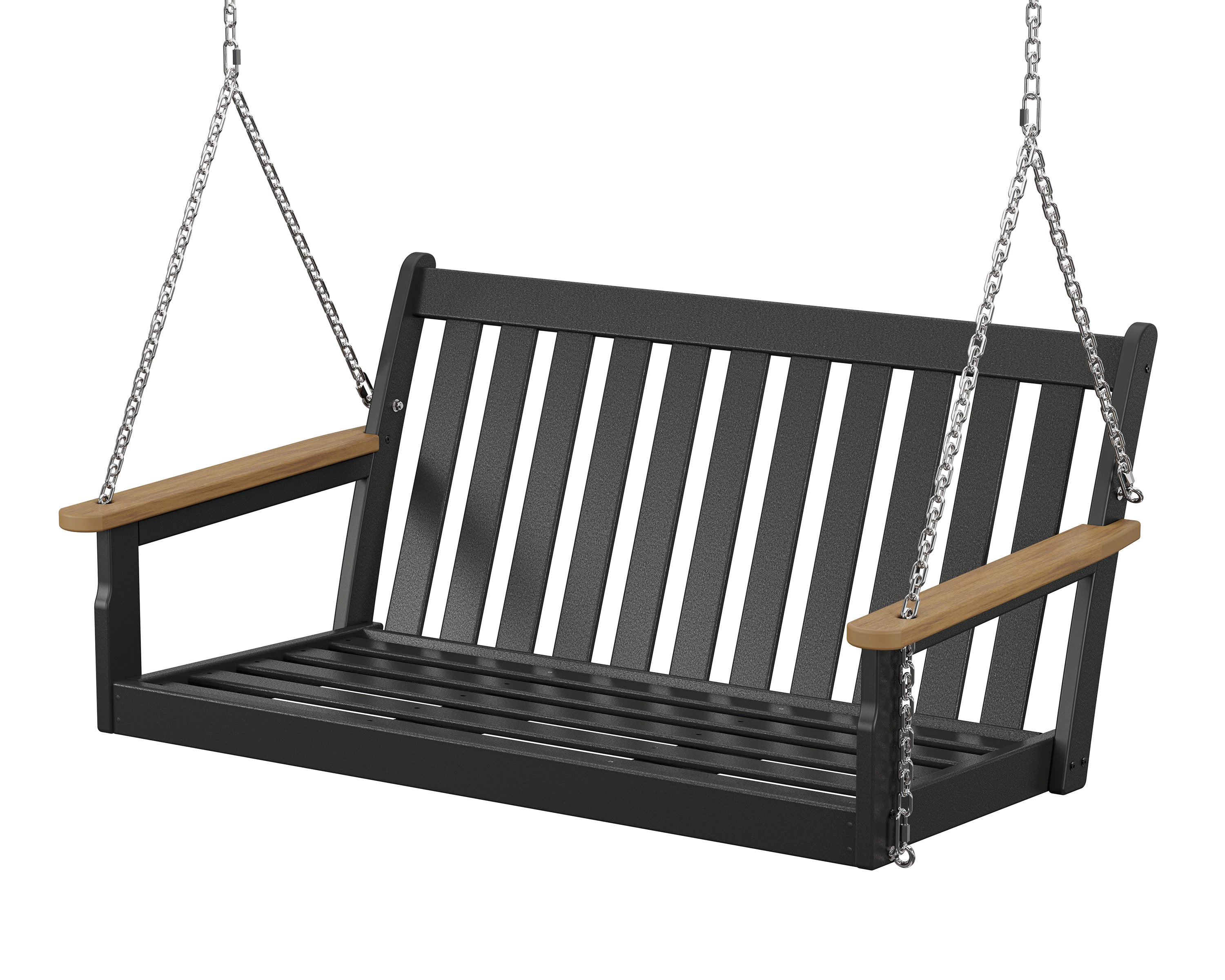 Vineyard Deep Seating Swing Frame in Black / Natural