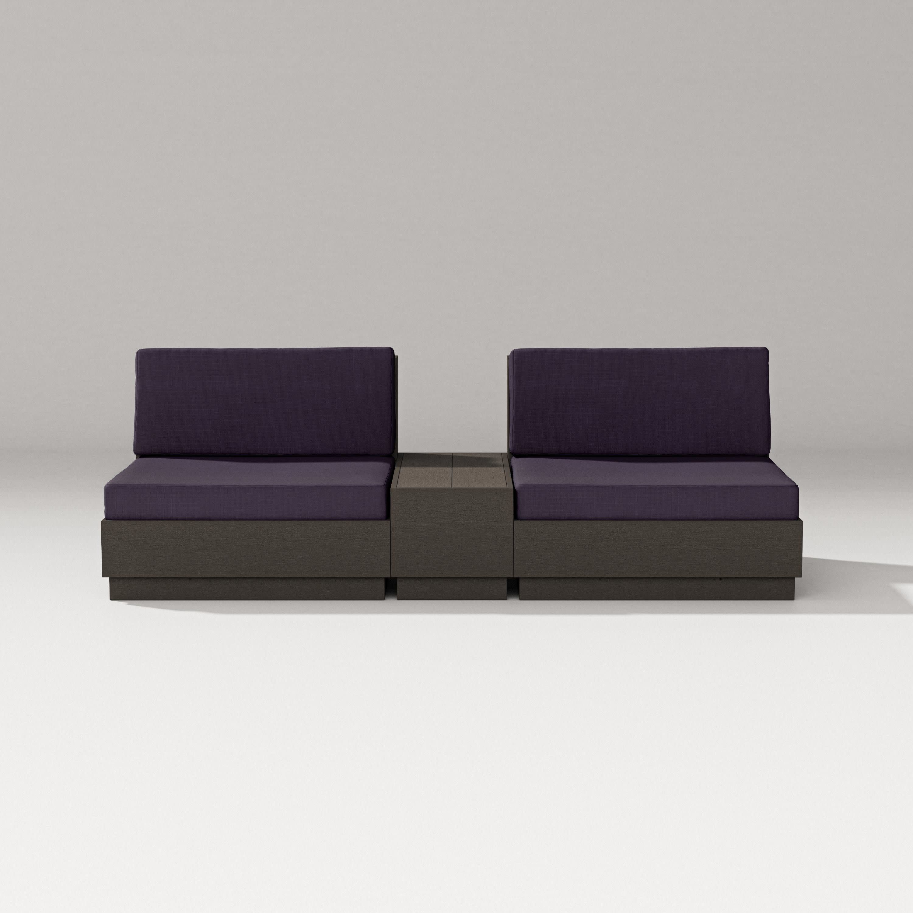 Elevate Lounge Chair Set in Vintage Coffee / Navy Linen
