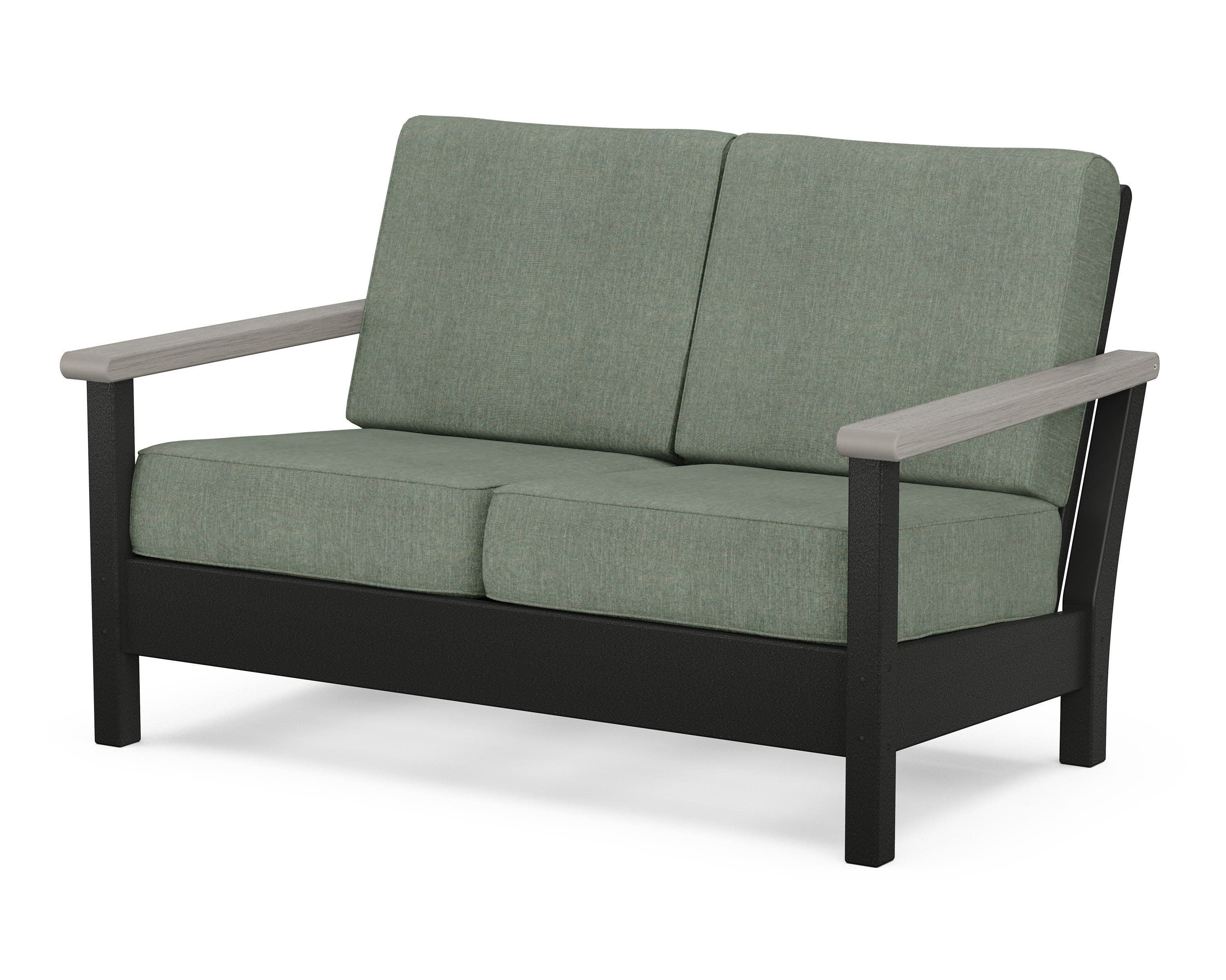 Harbour Deep Seating Loveseat in Black / Driftwood / Cast Sage