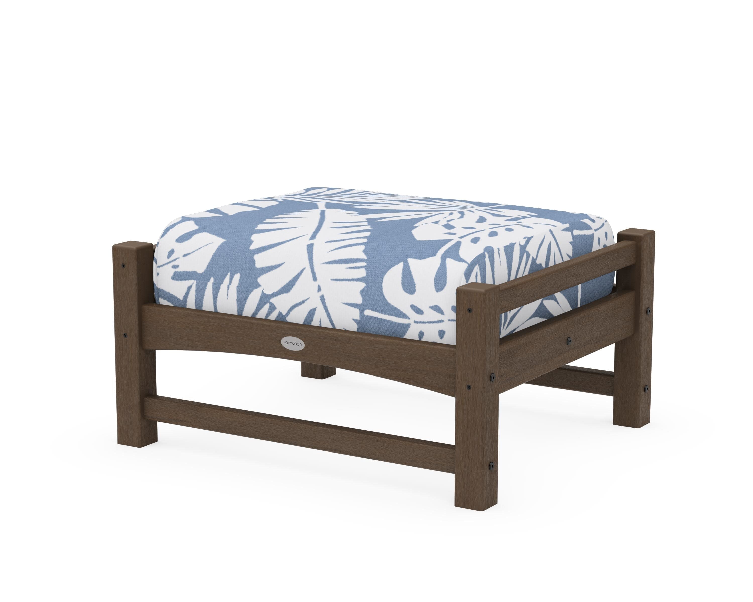 Club Ottoman in Kona / Leaf Sky Blue