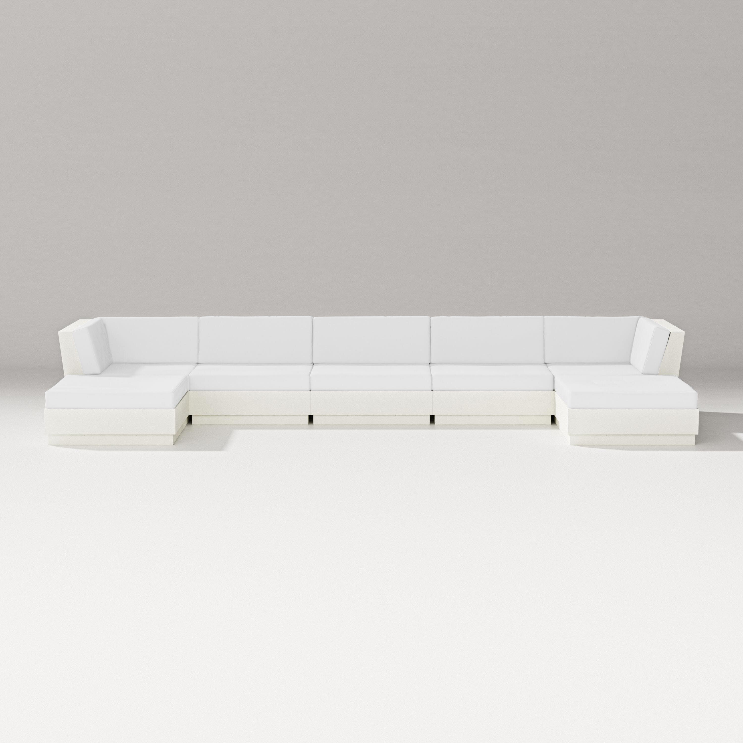Elevate 7-Piece Double Chaise Sectional in Vintage White / Natural