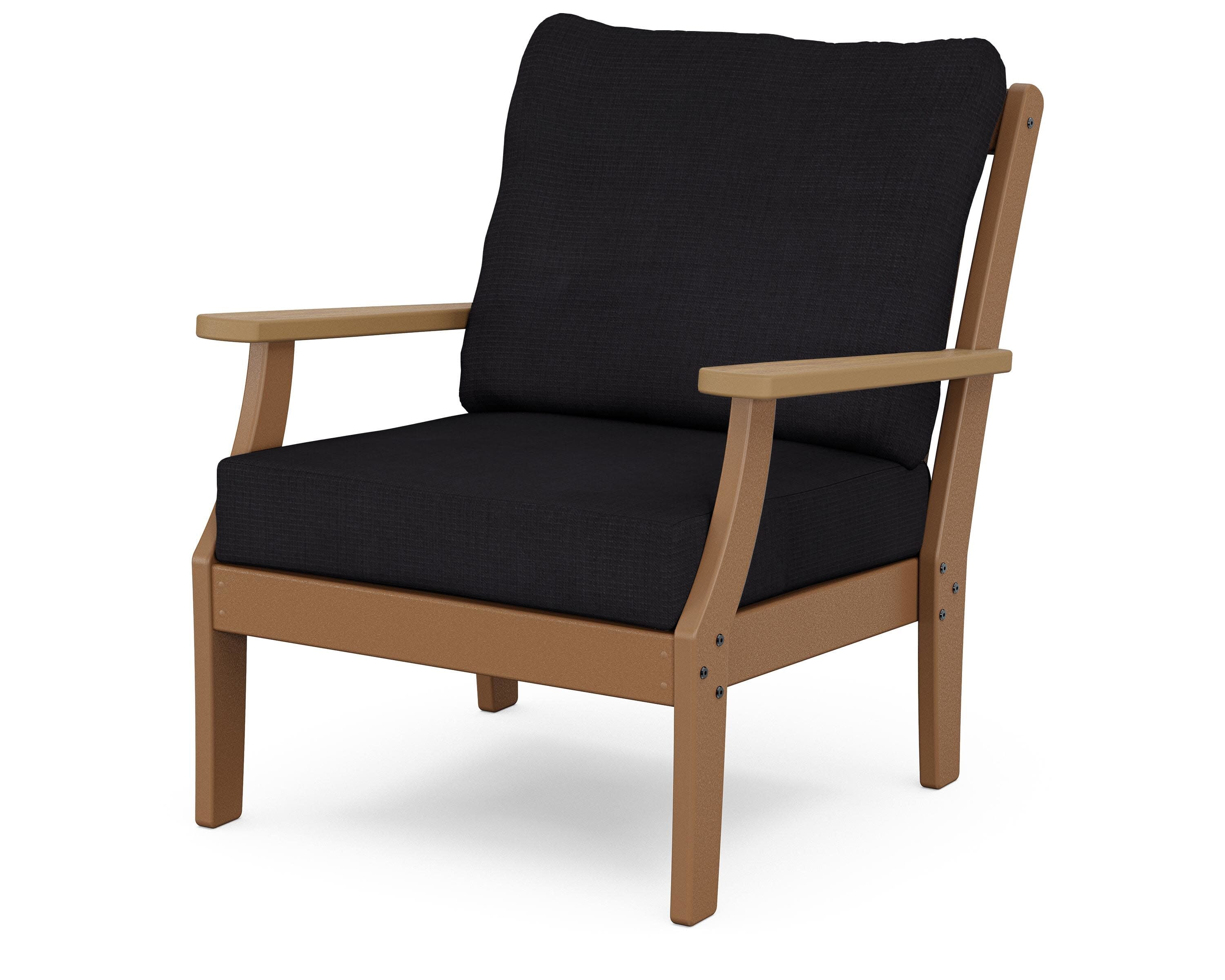 Braxton Deep Seating Chair in Teak / Natural / Midnight Linen