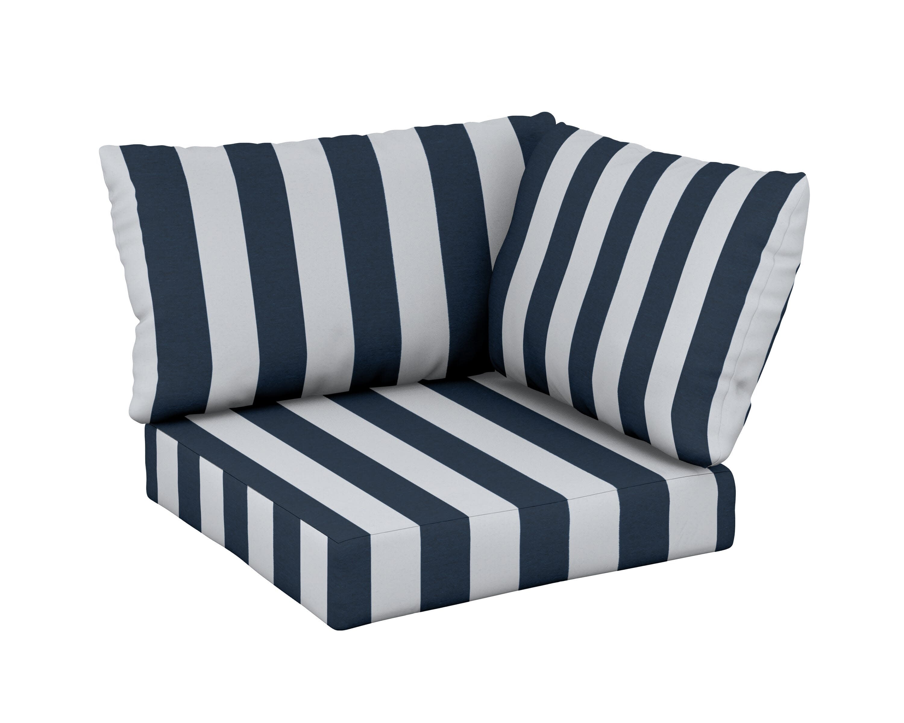 Modular Corner Cushion Set in Cabana Stripe Marine Indigo