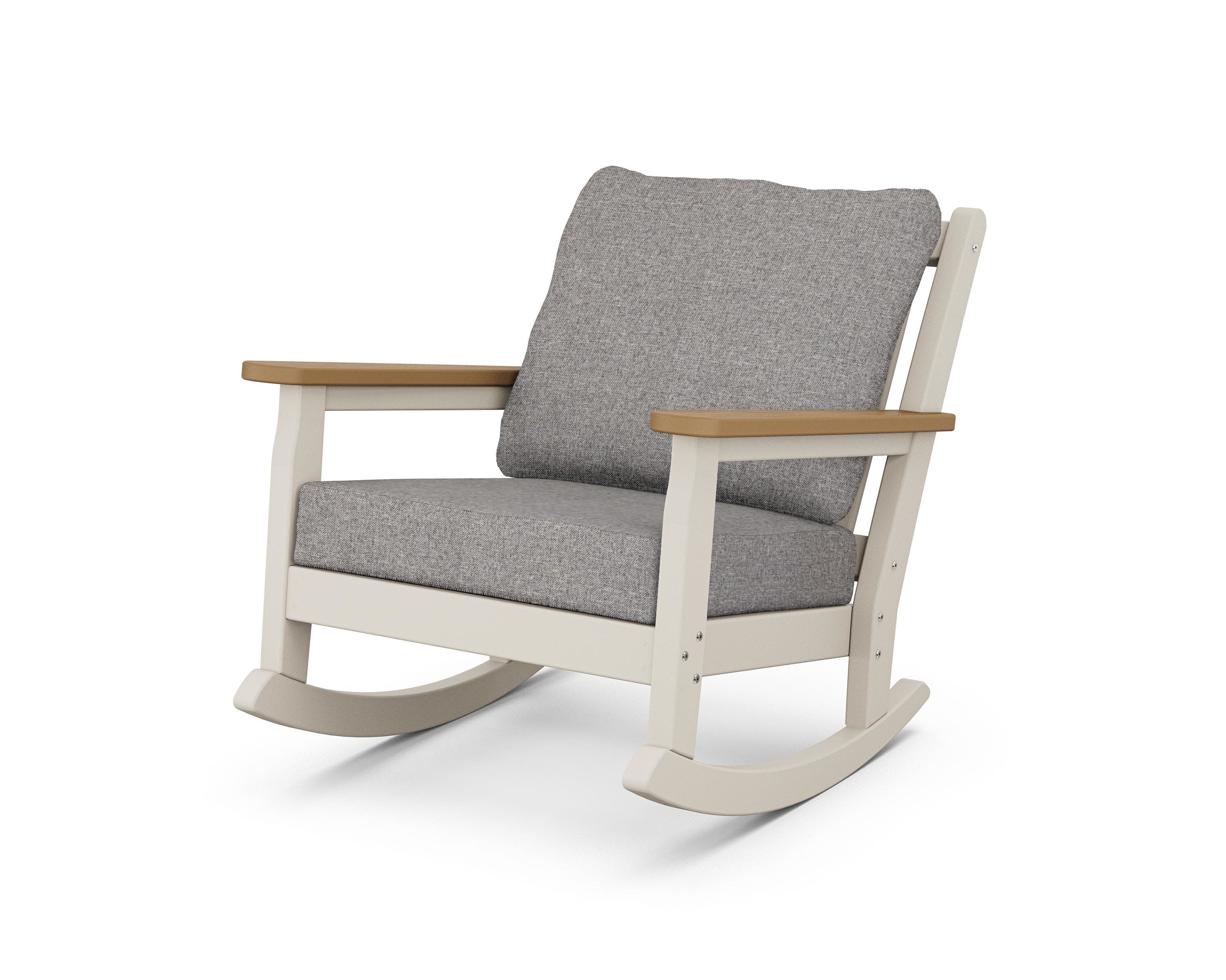 Chippendale Deep Seating Rocking Chair in Sand / Natural / Grey Mist