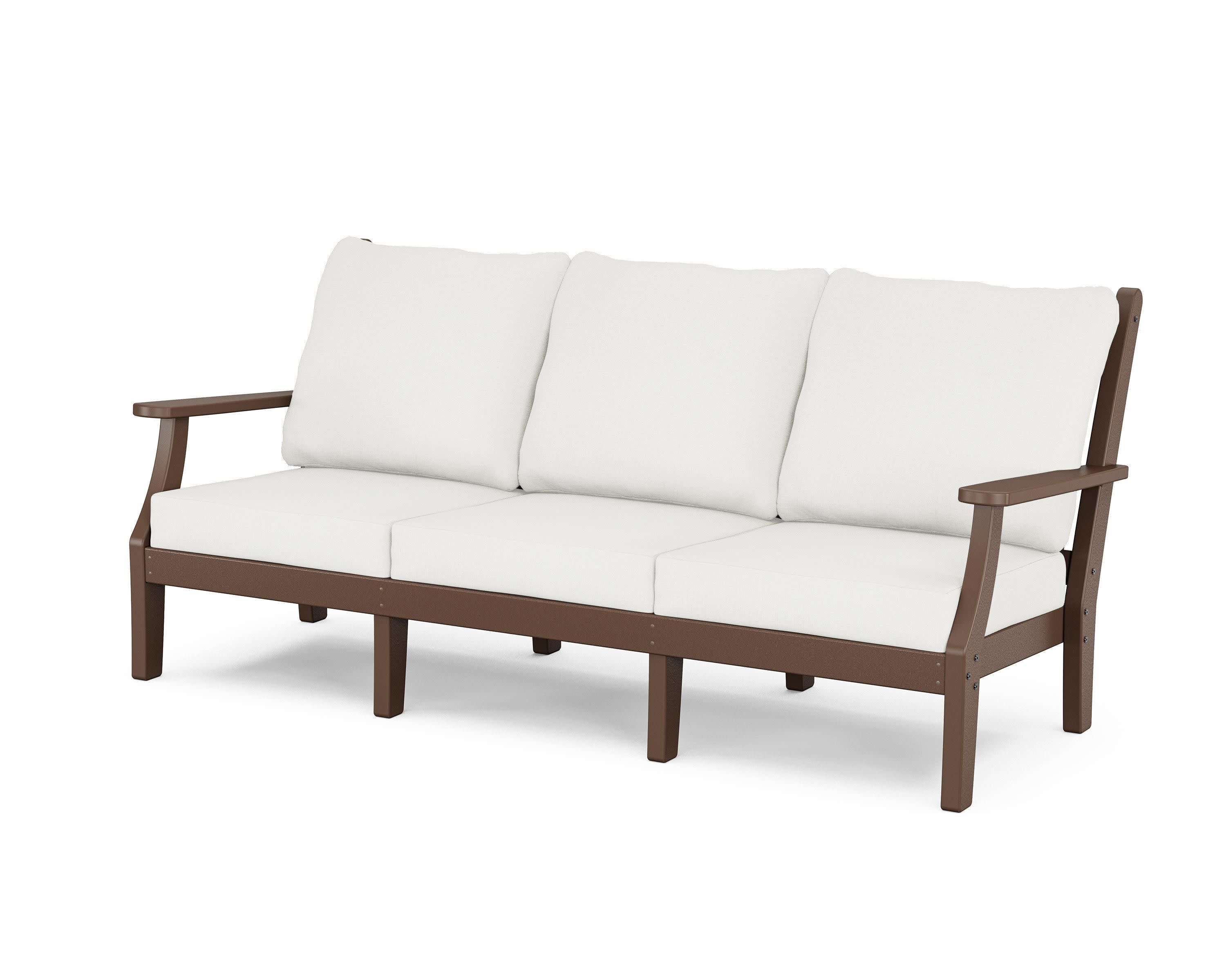 Wovendale Deep Seating Sofa in Mahogany / Natural Linen